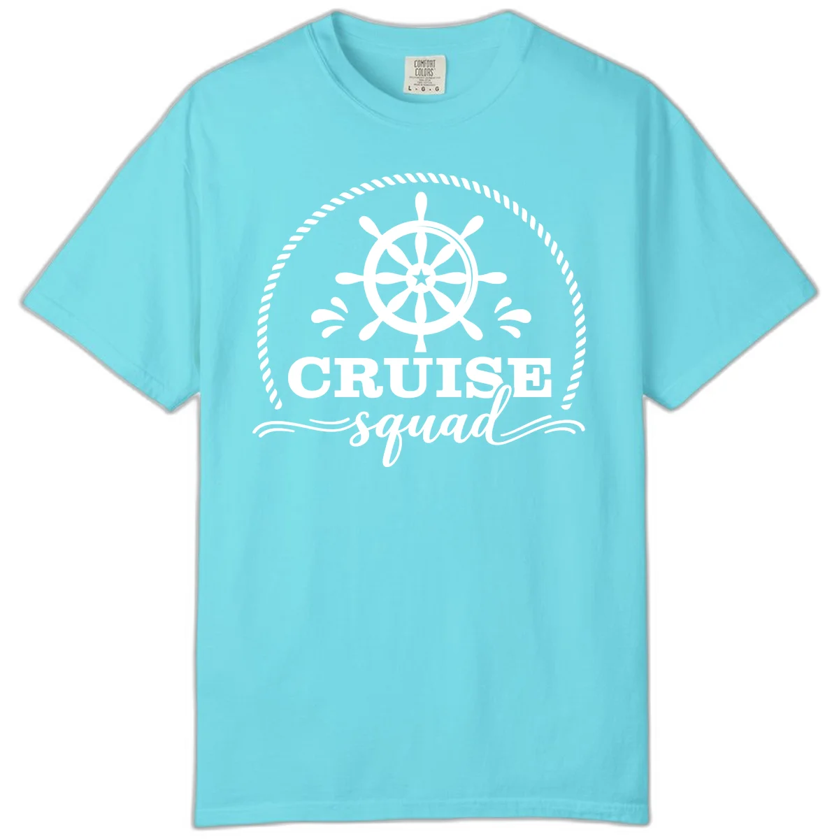 Cruise Squad Nautical Wheel Comfort Color in Lagoon Blue