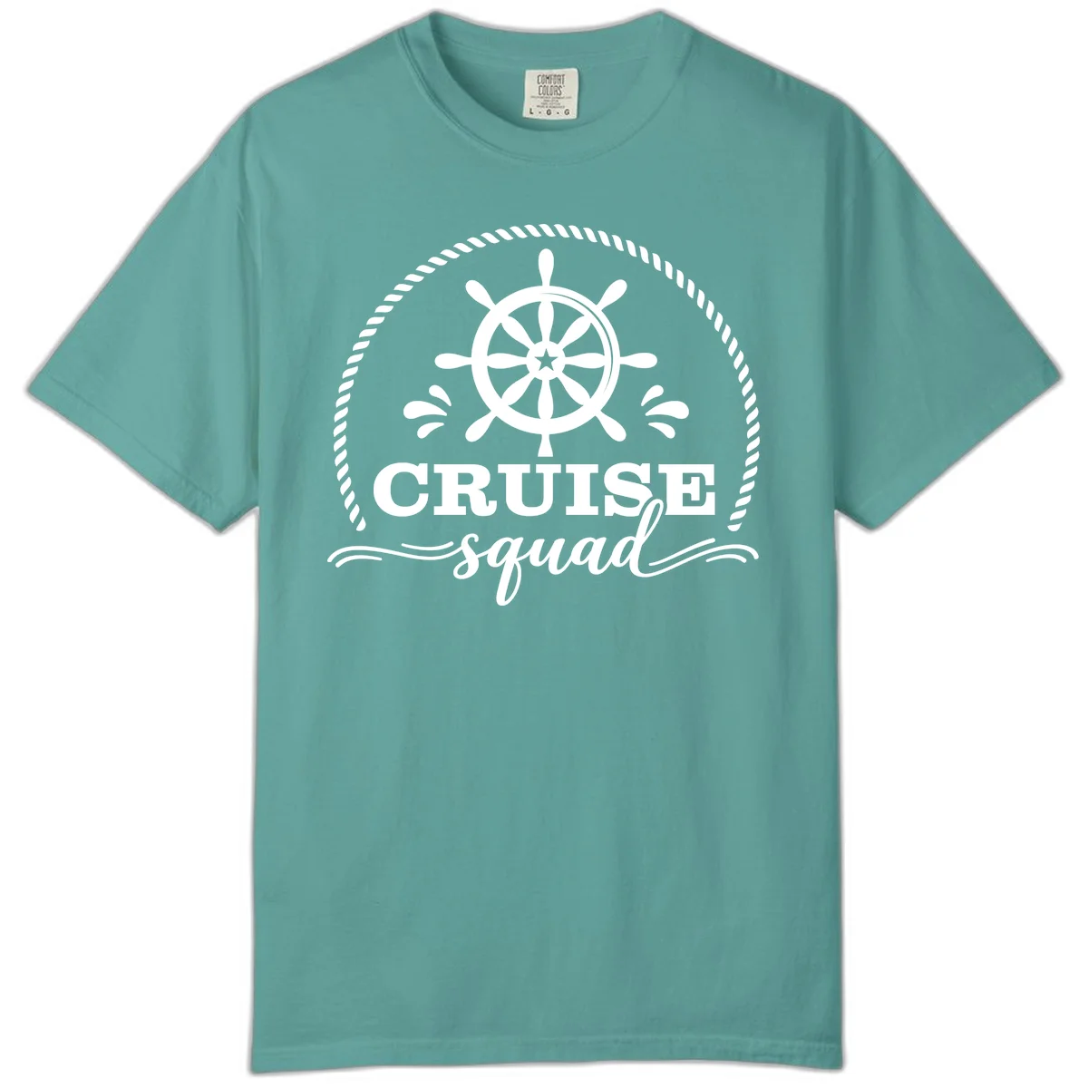 Cruise Squad Nautical Wheel Comfort Color in Seafoam