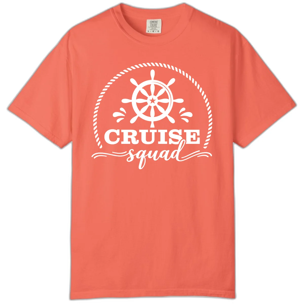 Cruise Squad Nautical Wheel Comfort Color in Bright Salmon