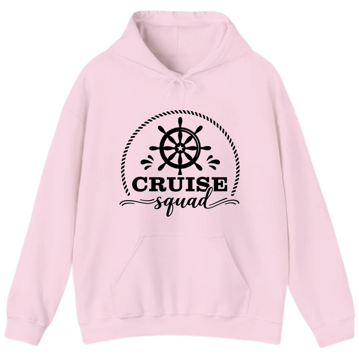 Cruise Squad Nautical Wheel Hoodie in Light Pink