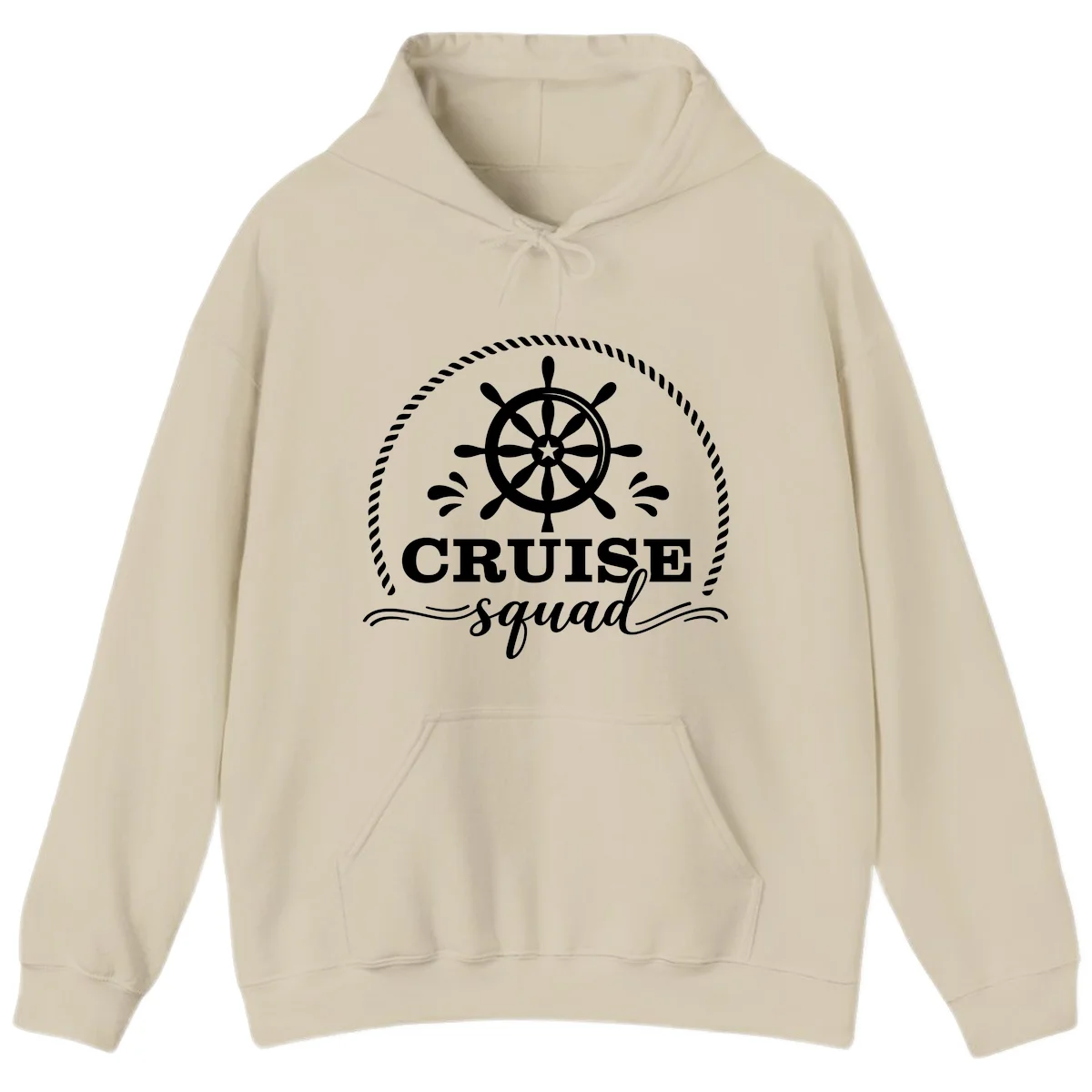 Cruise Squad Nautical Wheel Hoodie in Sand