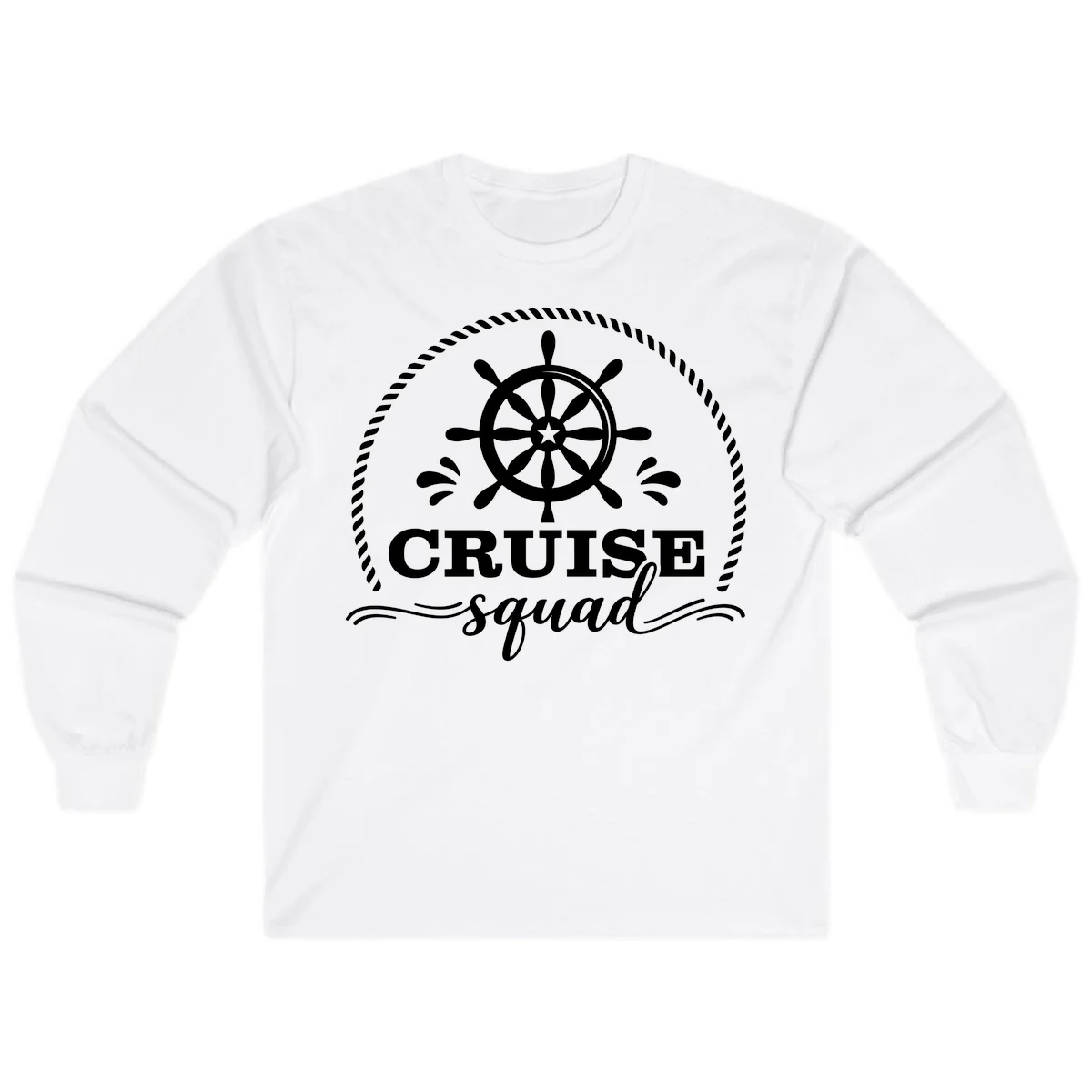 Cruise Squad Nautical Wheel Long Sleeve in White
