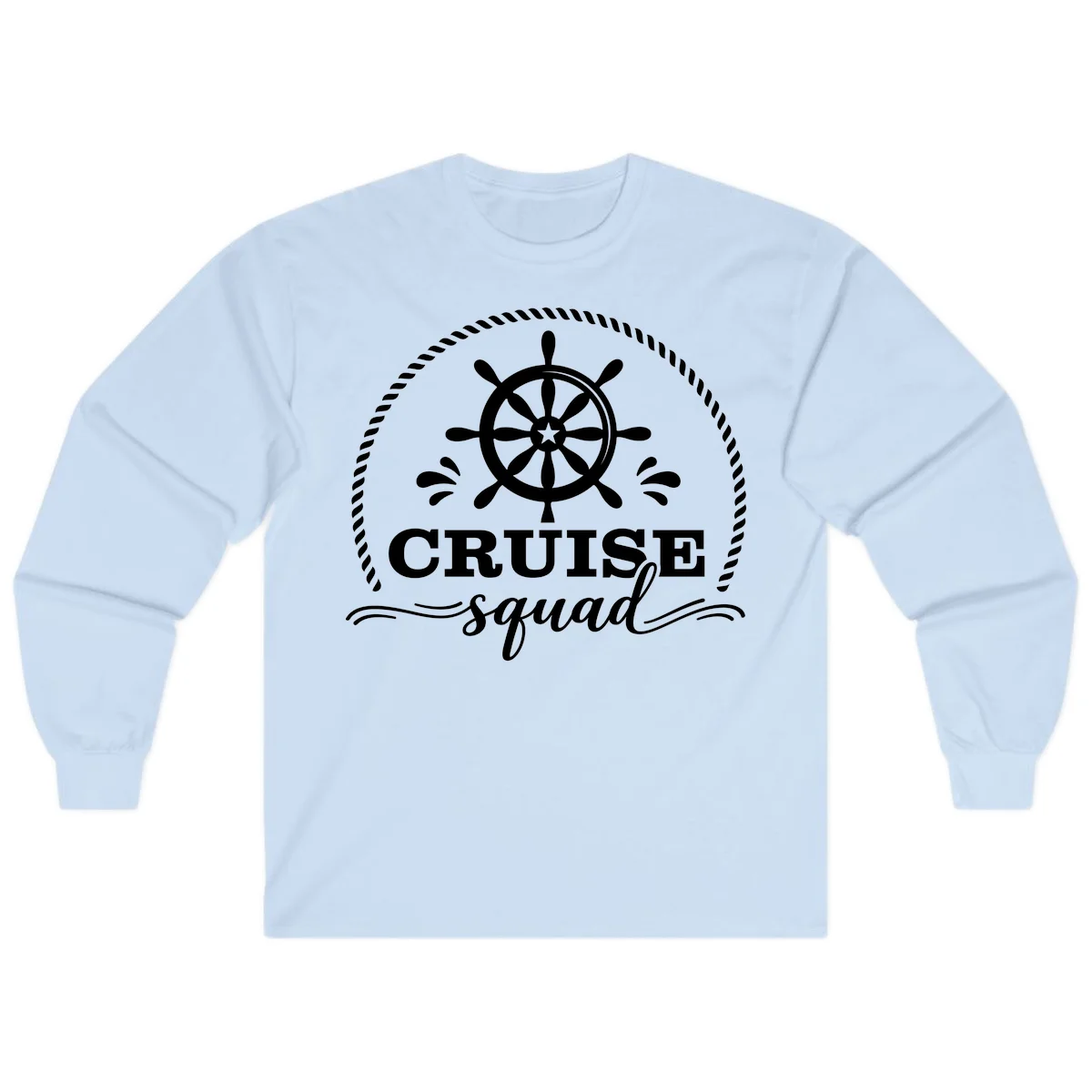 Cruise Squad Nautical Wheel Long Sleeve in Light Blue