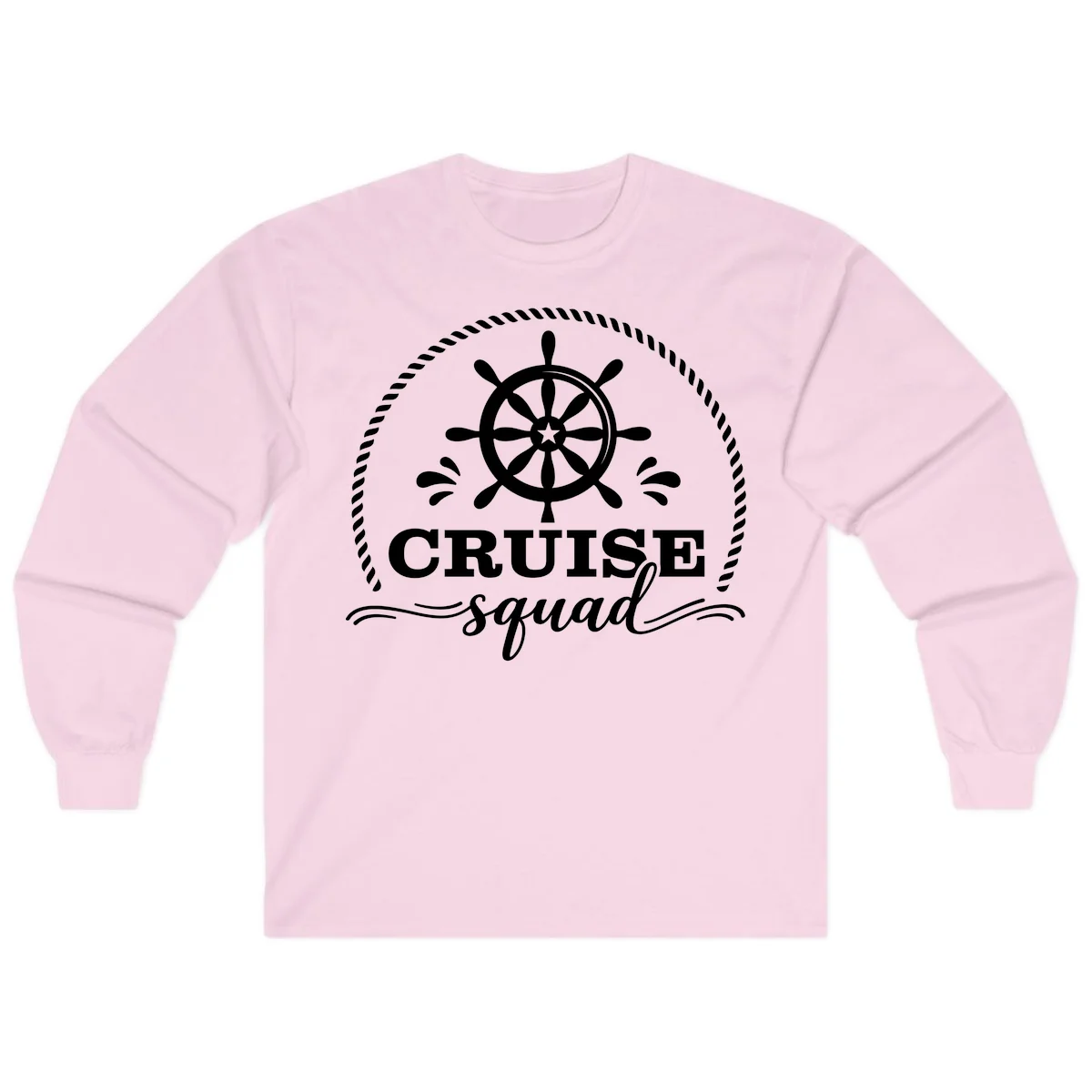 Cruise Squad Nautical Wheel Long Sleeve in Light Pink