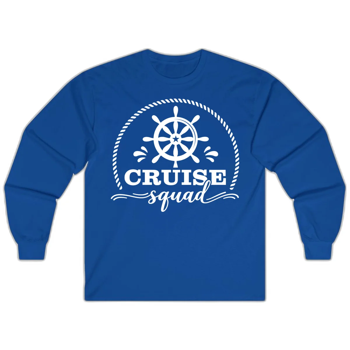 Cruise Squad Nautical Wheel Long Sleeve in Royal