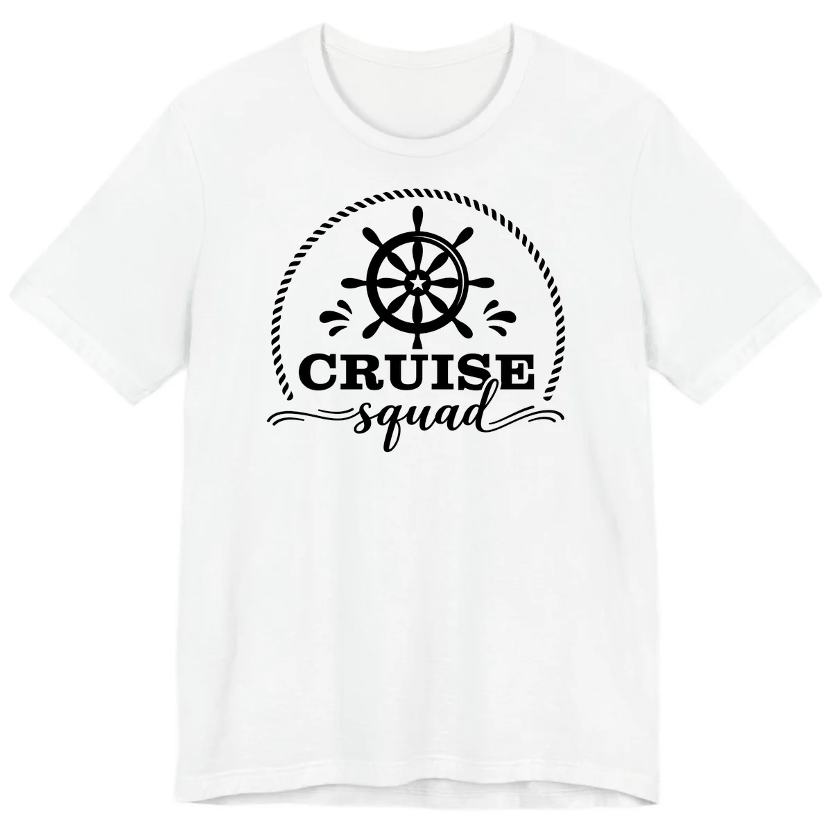 Cruise Squad Nautical Wheel Premium T-Shirt in White