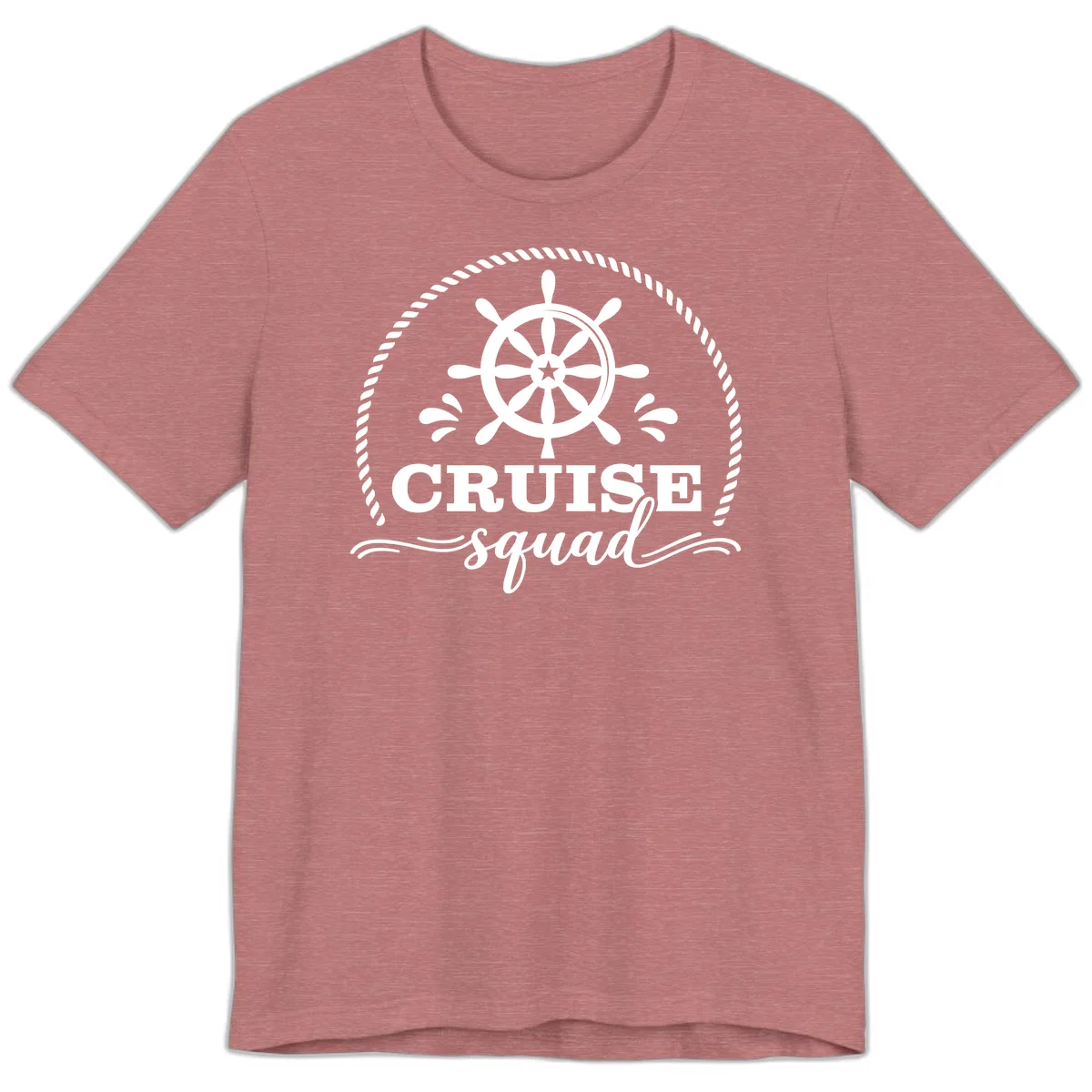 Cruise Squad Nautical Wheel Premium T-Shirt in Heather Mauve