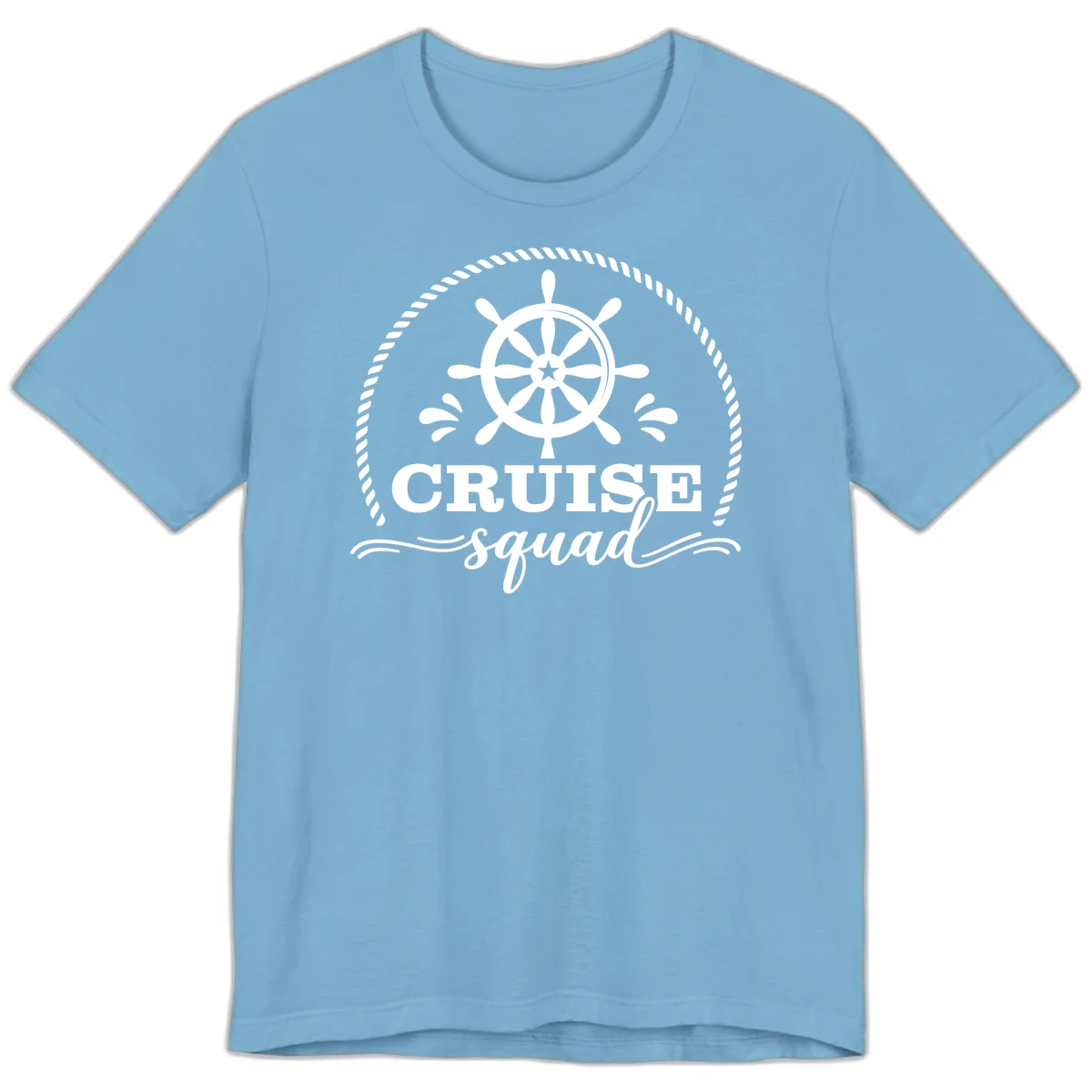 Cruise Squad Nautical Wheel Premium T-Shirt in Ocean Blue