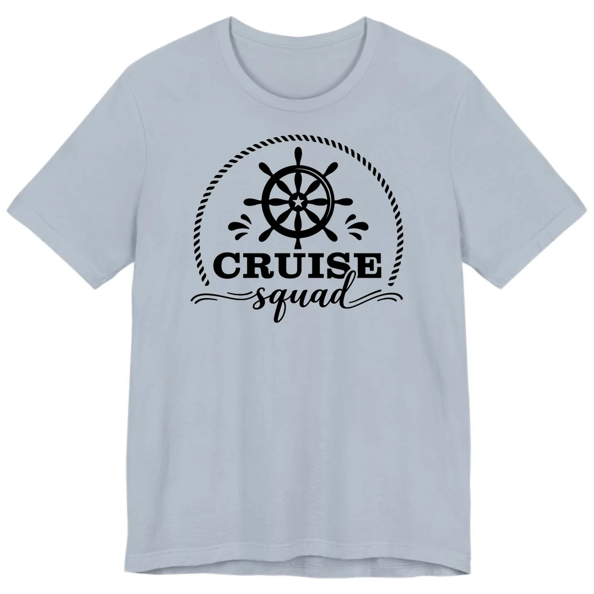 Cruise Squad Nautical Wheel Premium T-Shirt in Light Blue