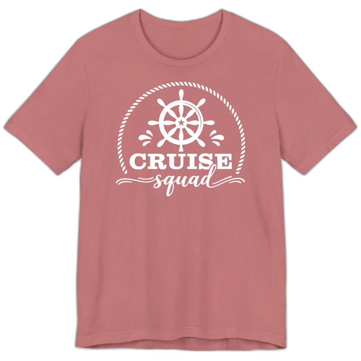 Cruise Squad Nautical Wheel Premium T-Shirt in Mauve
