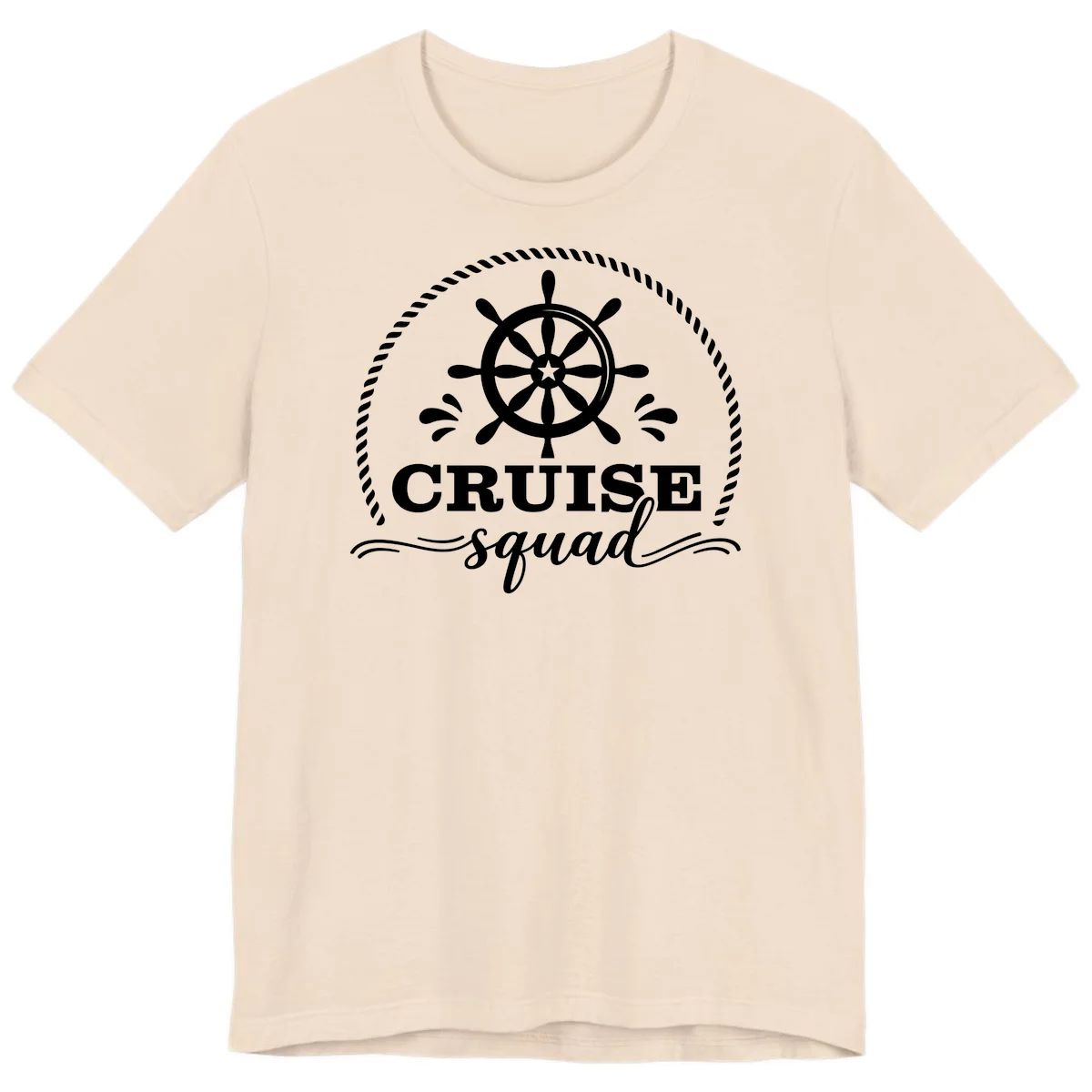 Cruise Squad Nautical Wheel Premium T-Shirt in Soft Cream