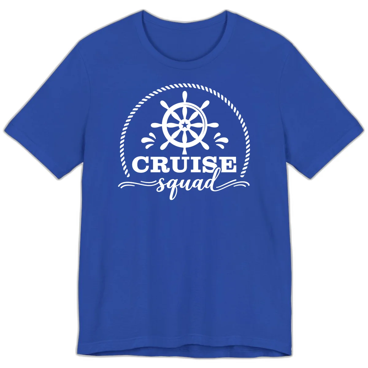 Cruise Squad Nautical Wheel Premium T-Shirt in True Royal