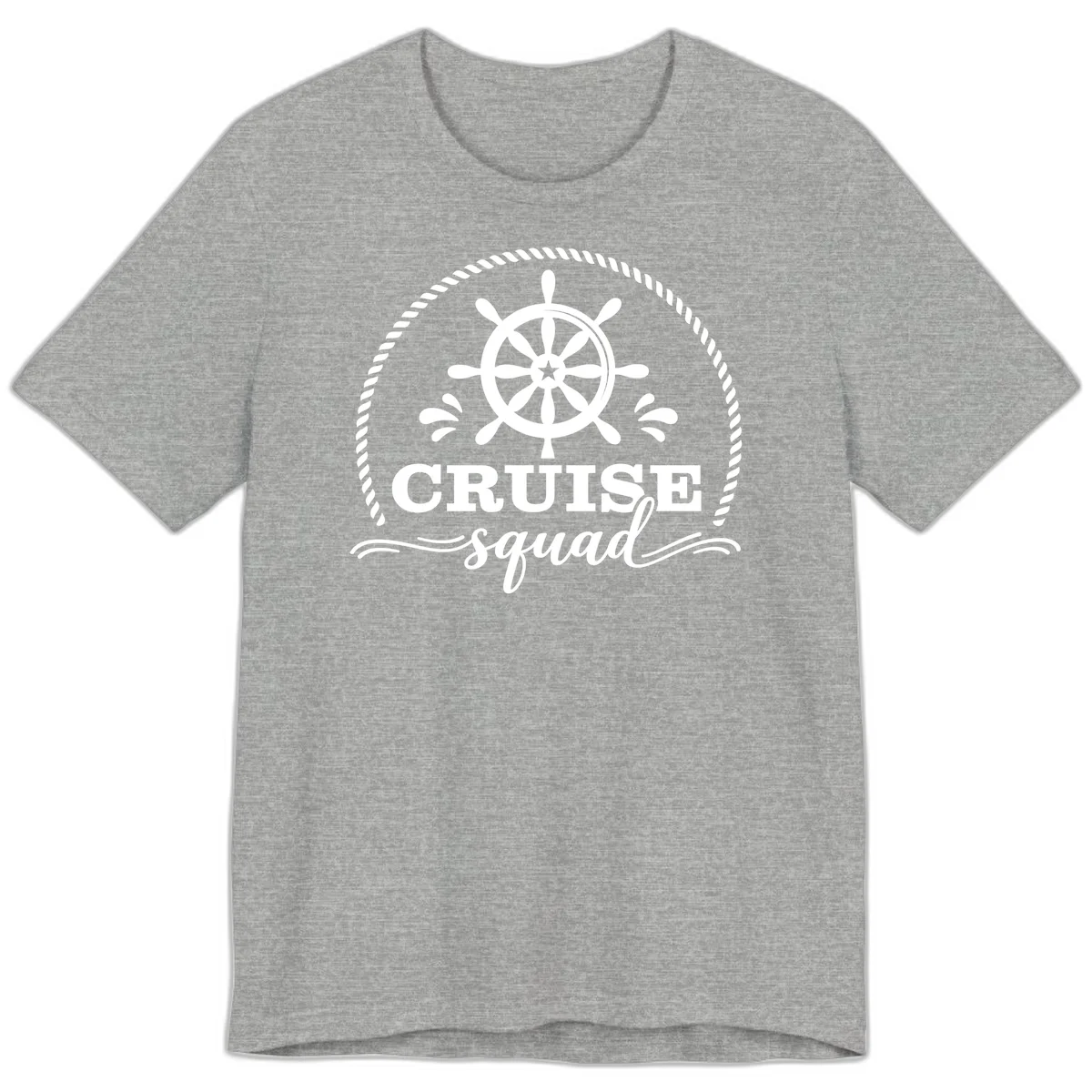 Cruise Squad Nautical Wheel Premium T-Shirt in Athletic Heather