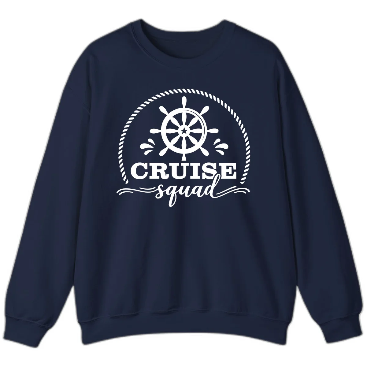 Cruise Squad Nautical Wheel Sweatshirt in Navy