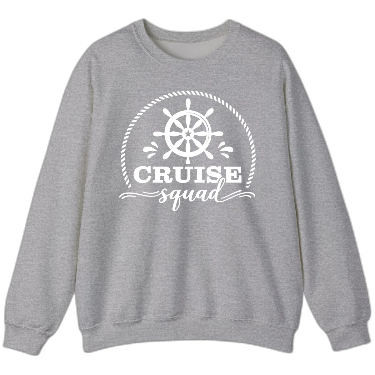 Cruise Squad Nautical Wheel Sweatshirt in Sport Grey