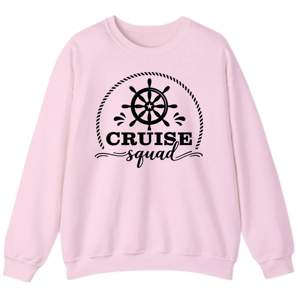 Cruise Squad Nautical Wheel Sweatshirt in Light Pink