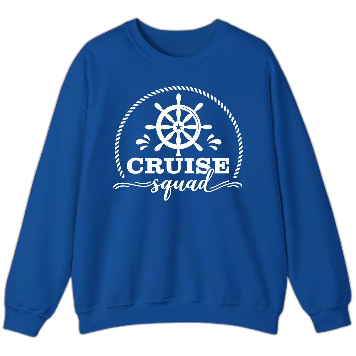 Cruise Squad Nautical Wheel Sweatshirt in Royal