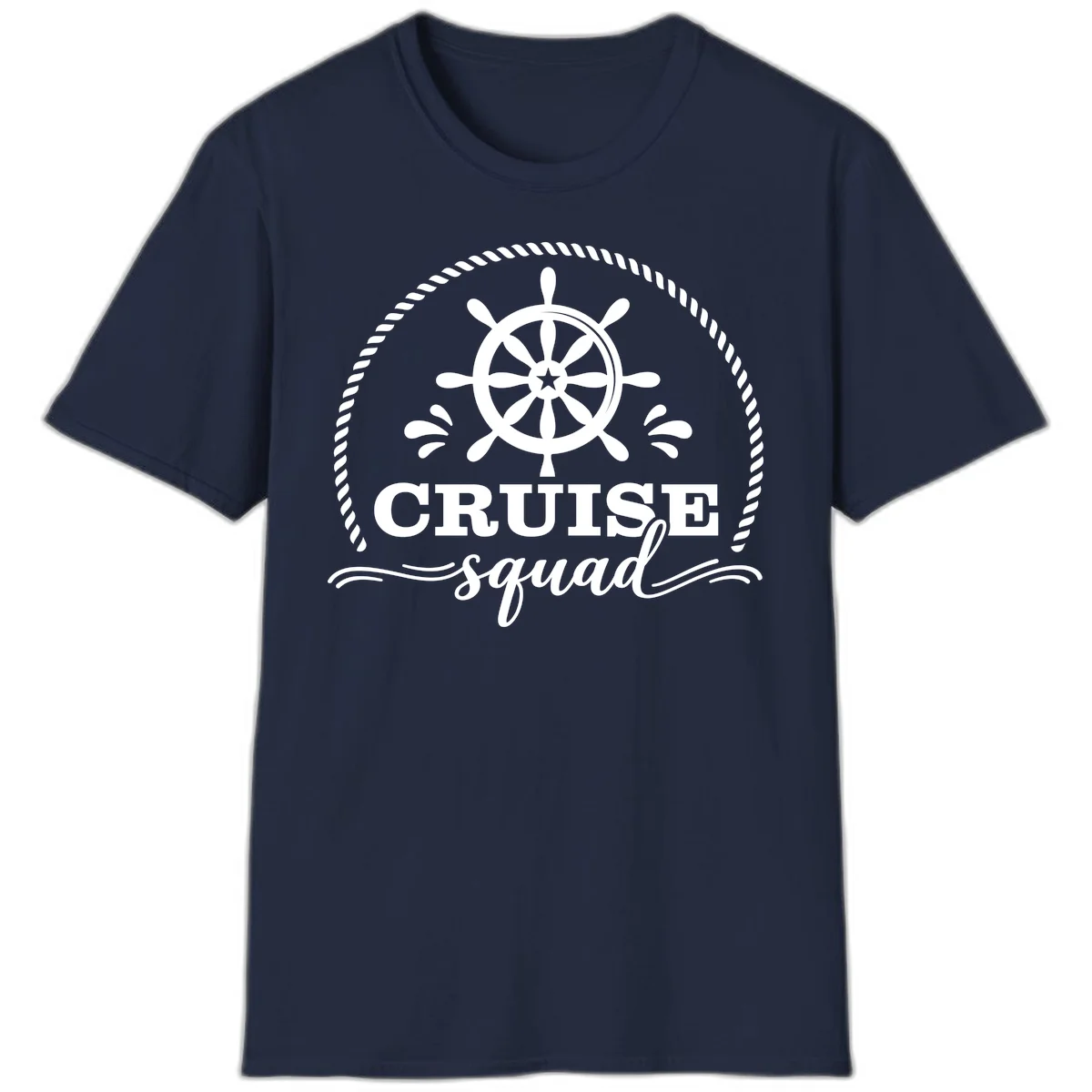 Cruise Squad Nautical Wheel T-Shirt in Navy