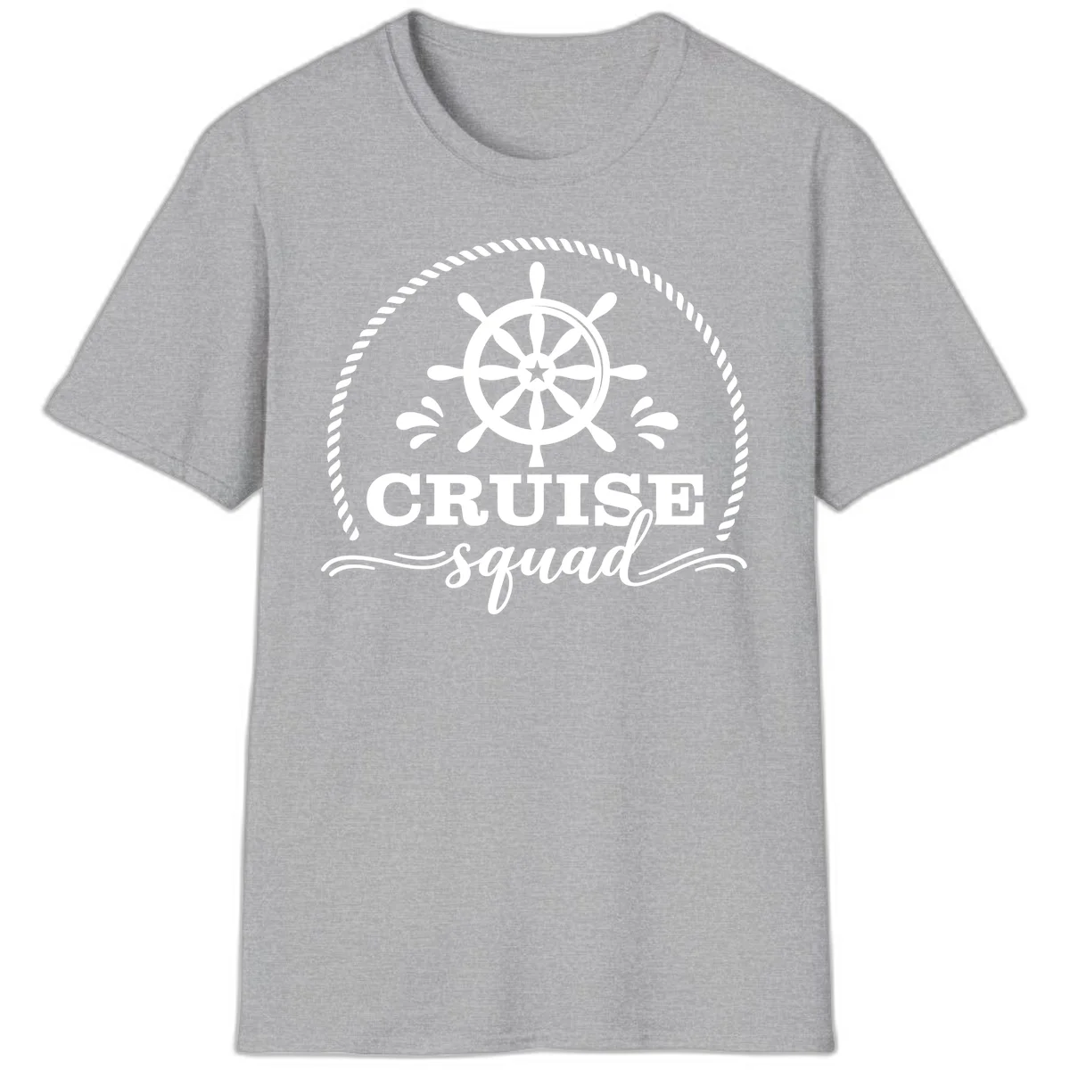 Cruise Squad Nautical Wheel T-Shirt in Sport Grey