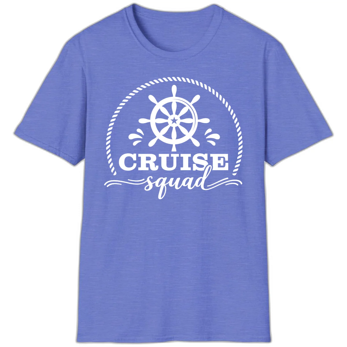 Cruise Squad Nautical Wheel T-Shirt in Heather Royal