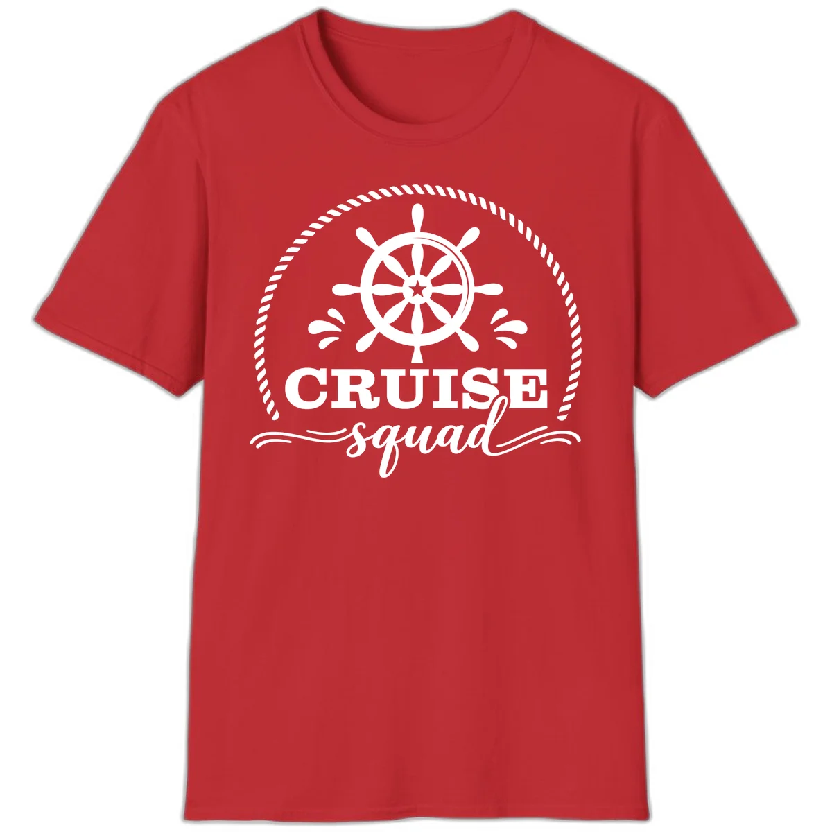 Cruise Squad Nautical Wheel T-Shirt in Red