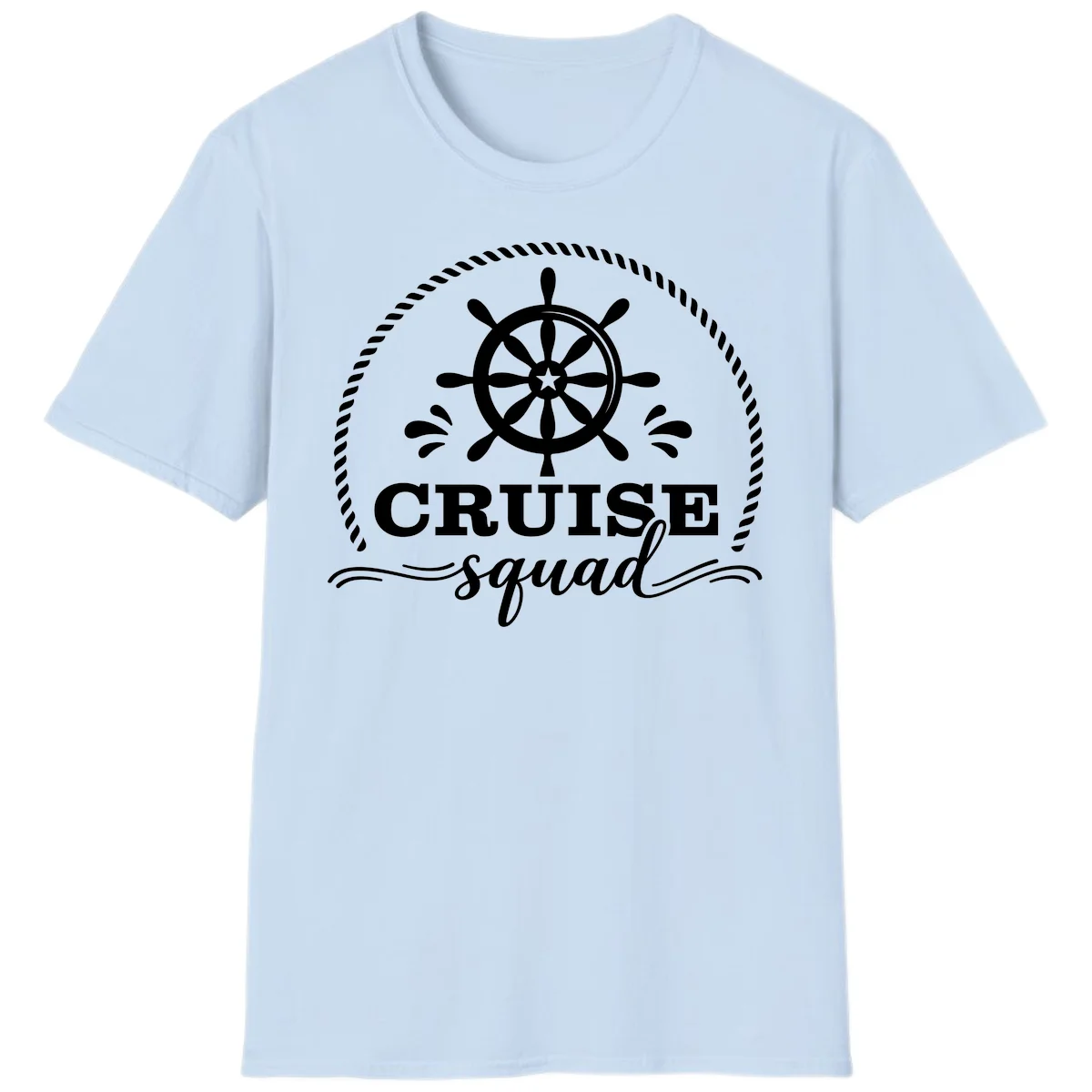 Cruise Squad Nautical Wheel T-Shirt in Light Blue