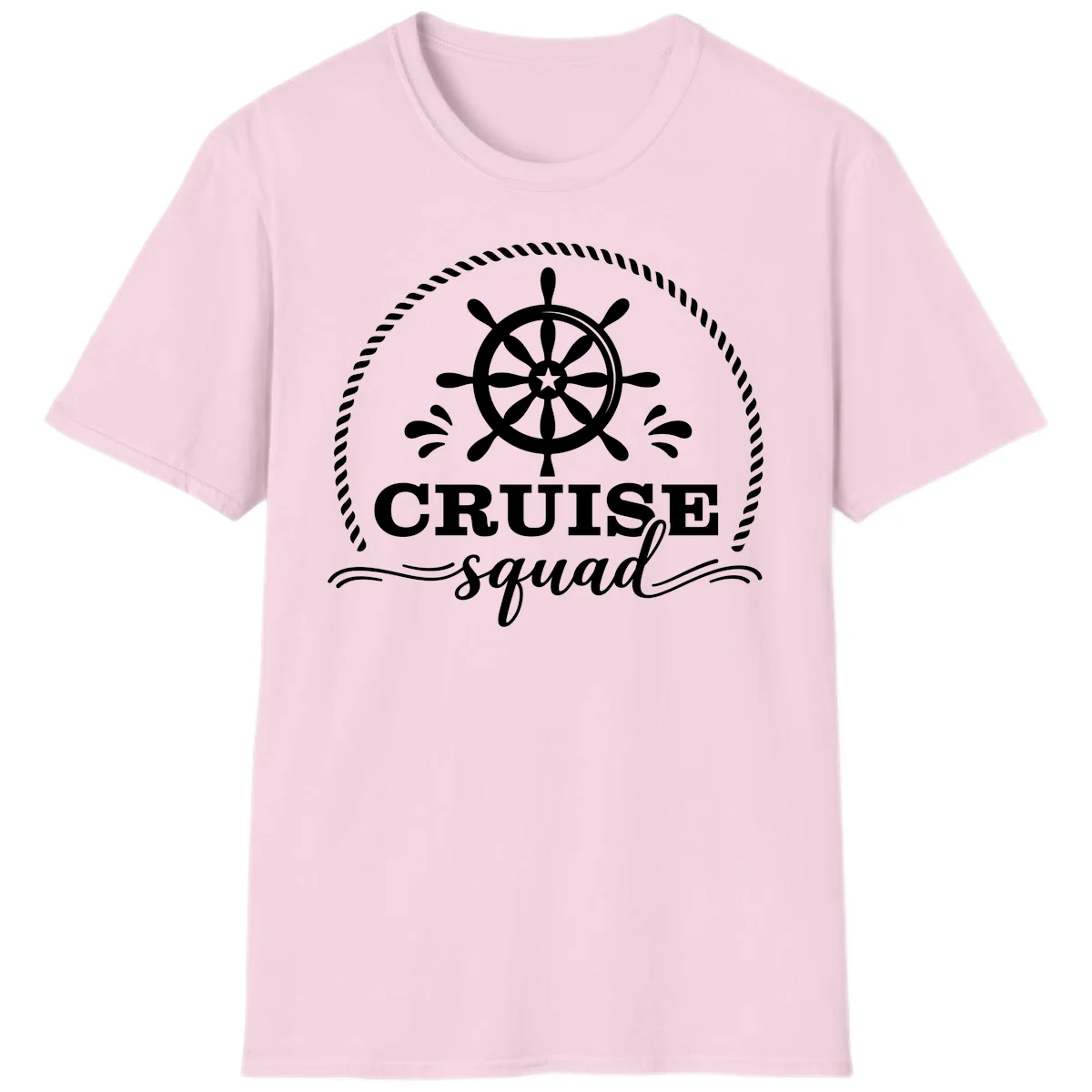 Cruise Squad Nautical Wheel T-Shirt in Light Pink