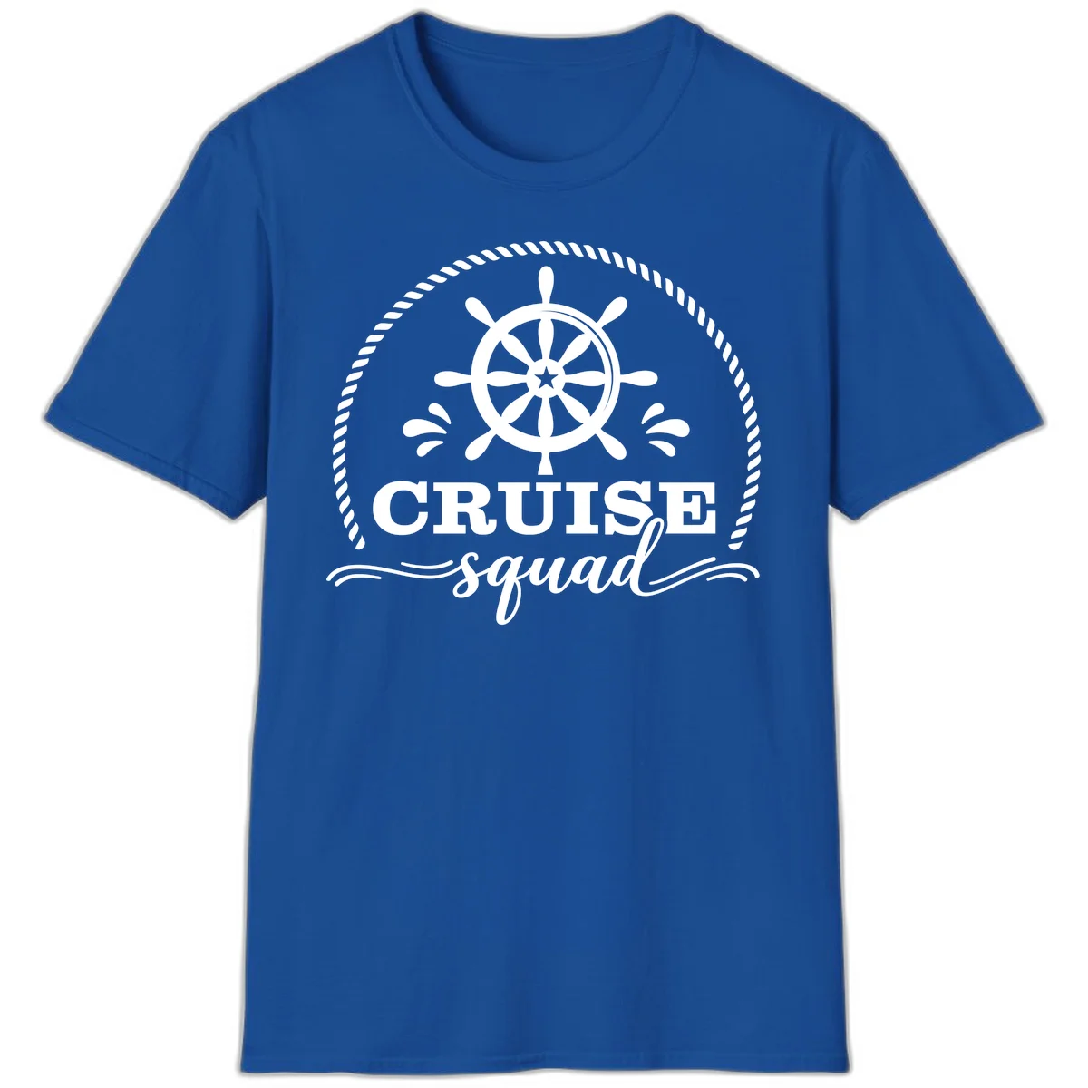 Cruise Squad Nautical Wheel T-Shirt in Royal
