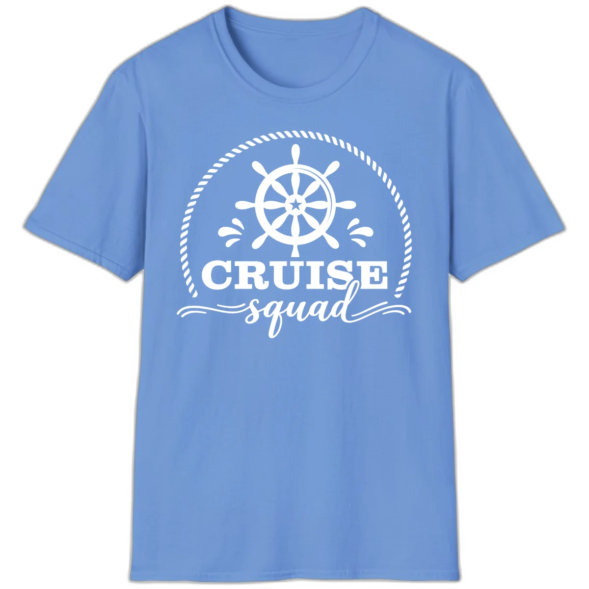 Cruise Squad Nautical Wheel T-Shirt in Carolina Blue