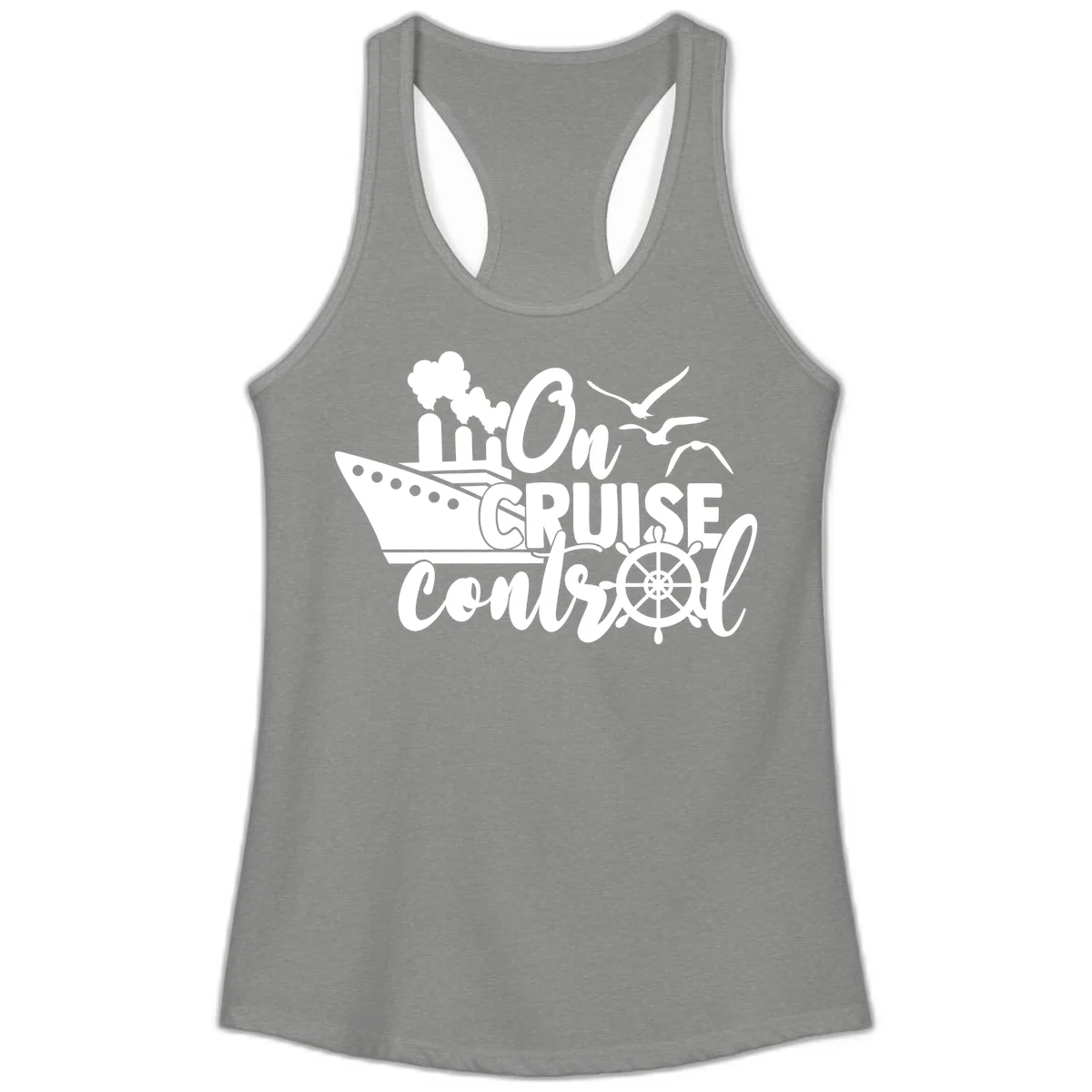 On Cruise Control Ladies Tank in Heather Grey
