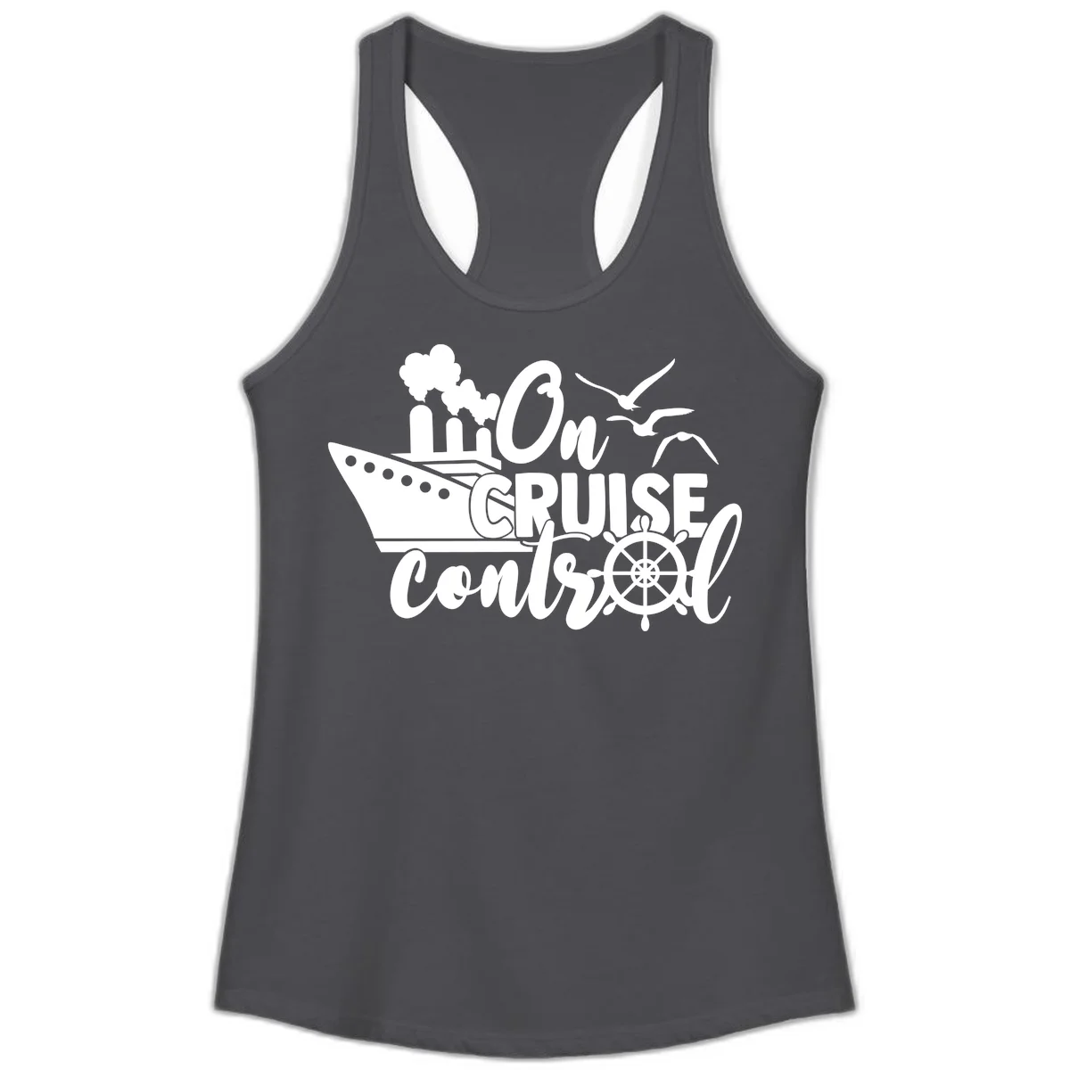 On Cruise Control Ladies Tank in Solid Dark Gray