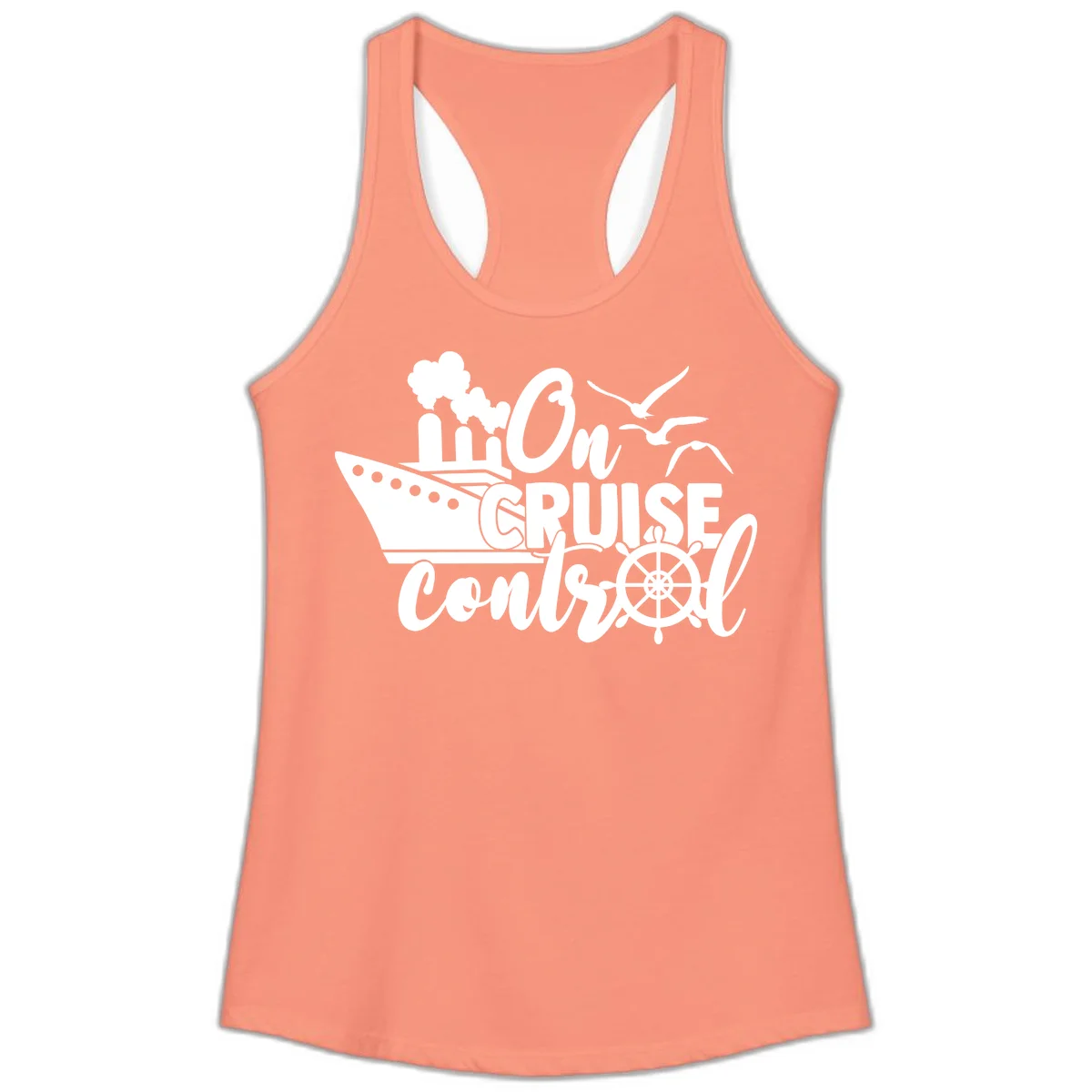 On Cruise Control Ladies Tank in Solid Light Orange