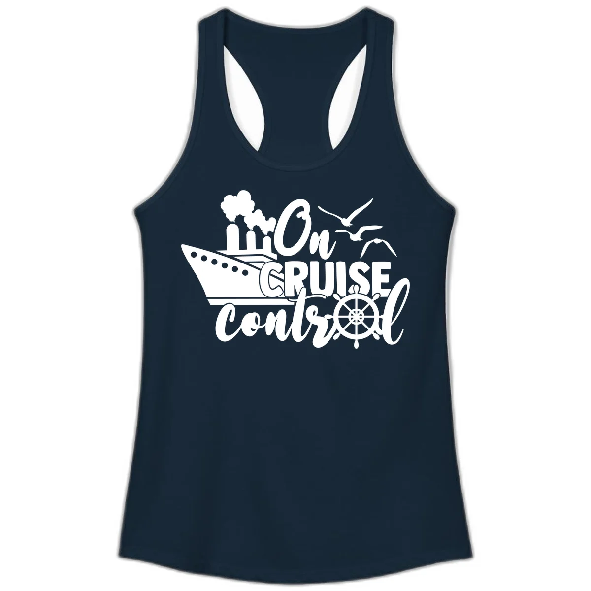 On Cruise Control Ladies Tank in Solid Midnight Navy