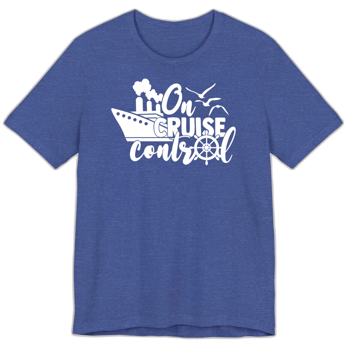 On Cruise Control Premium T-Shirt in Heather True Royal
