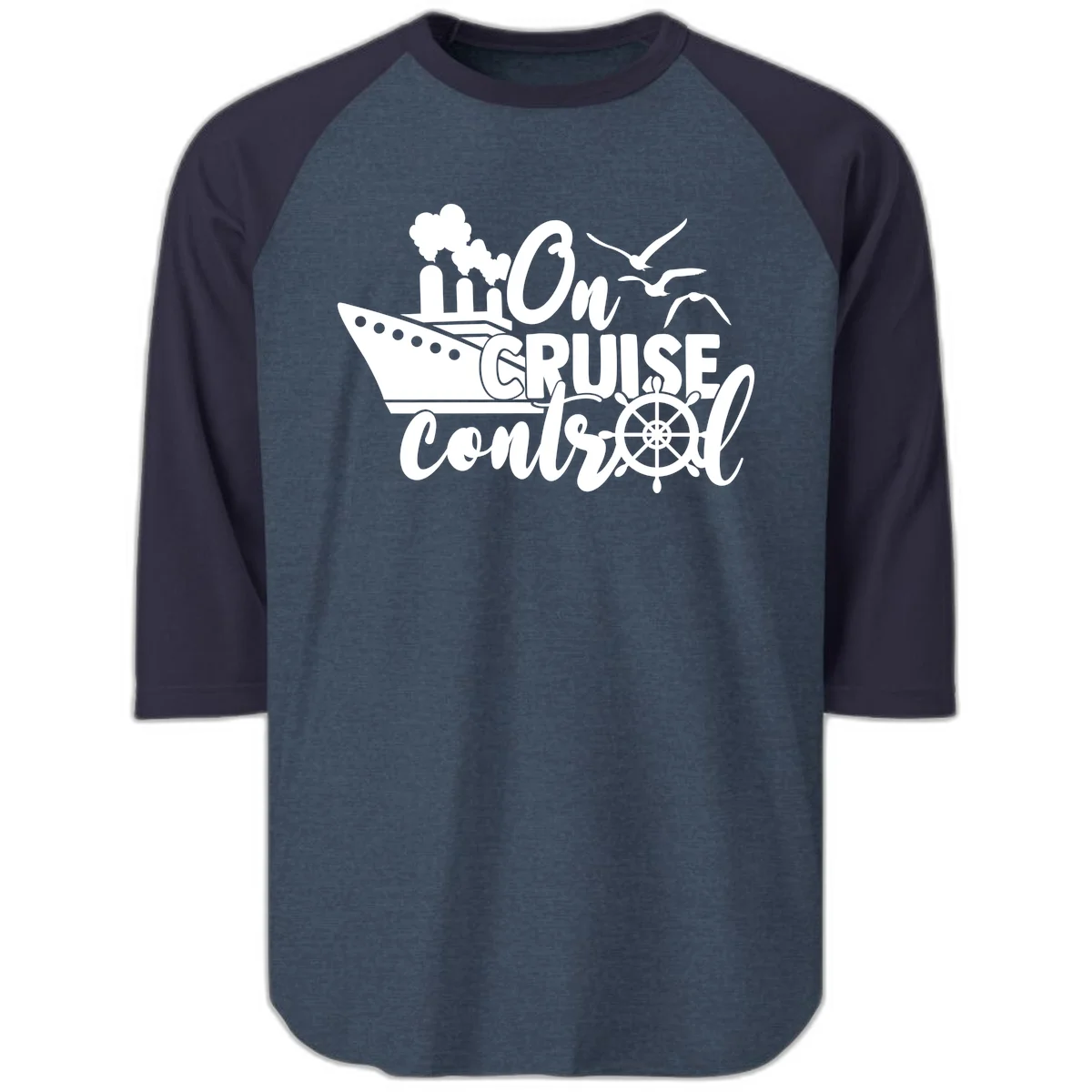 On Cruise Control Raglan 3/4 in Heather Denim Navy