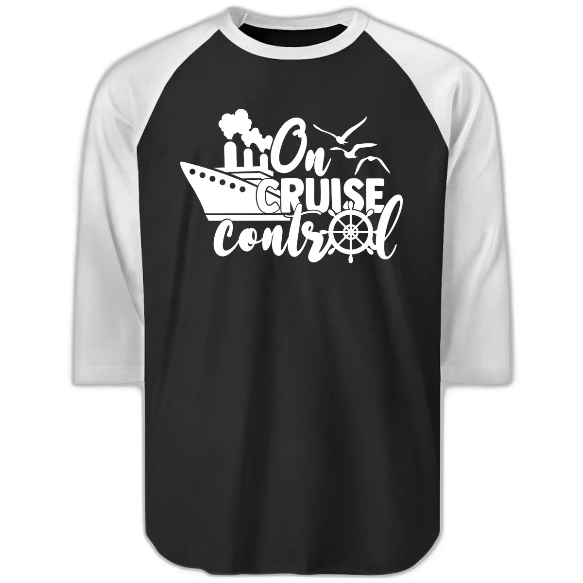 On Cruise Control Raglan 3/4 in Black White