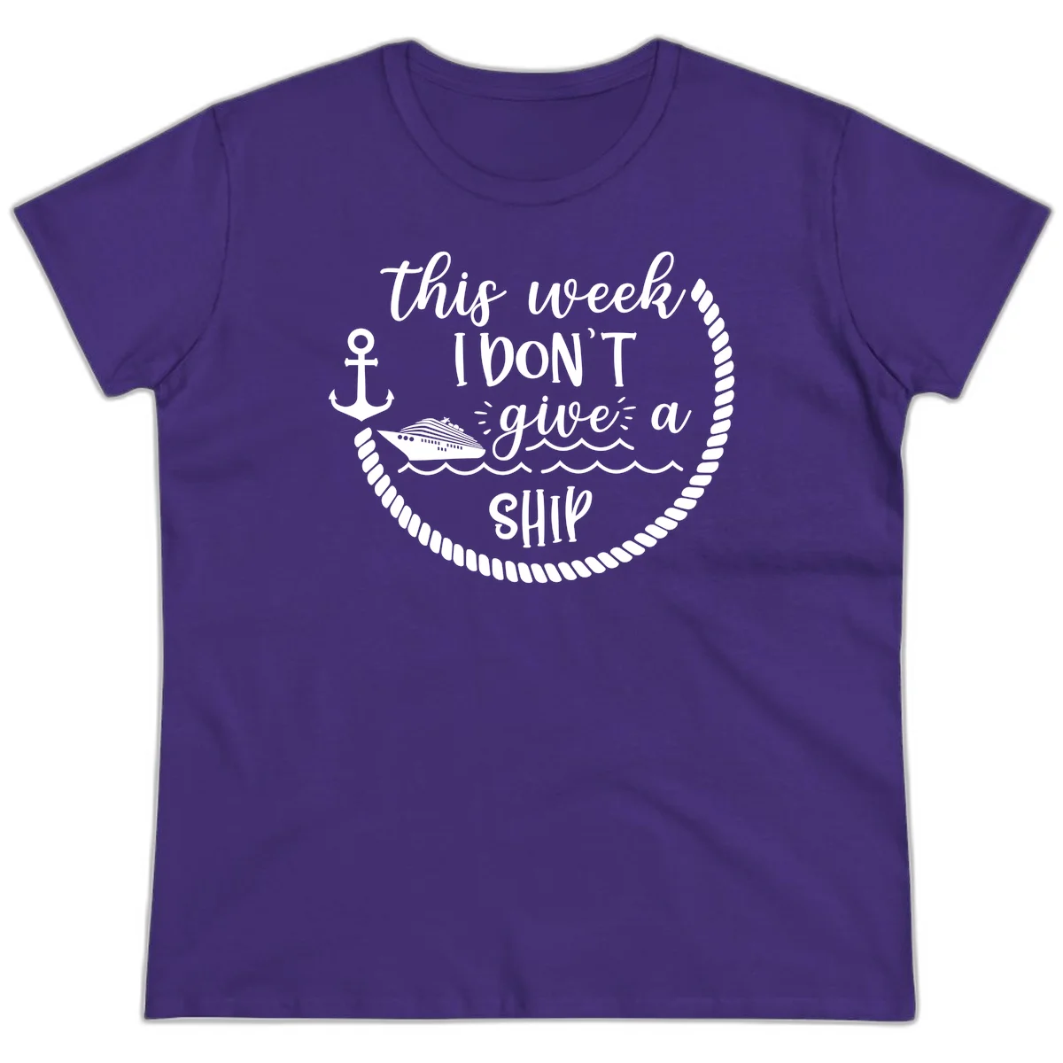 This Week I Don't Give A Ship Ladies Tee in Purple