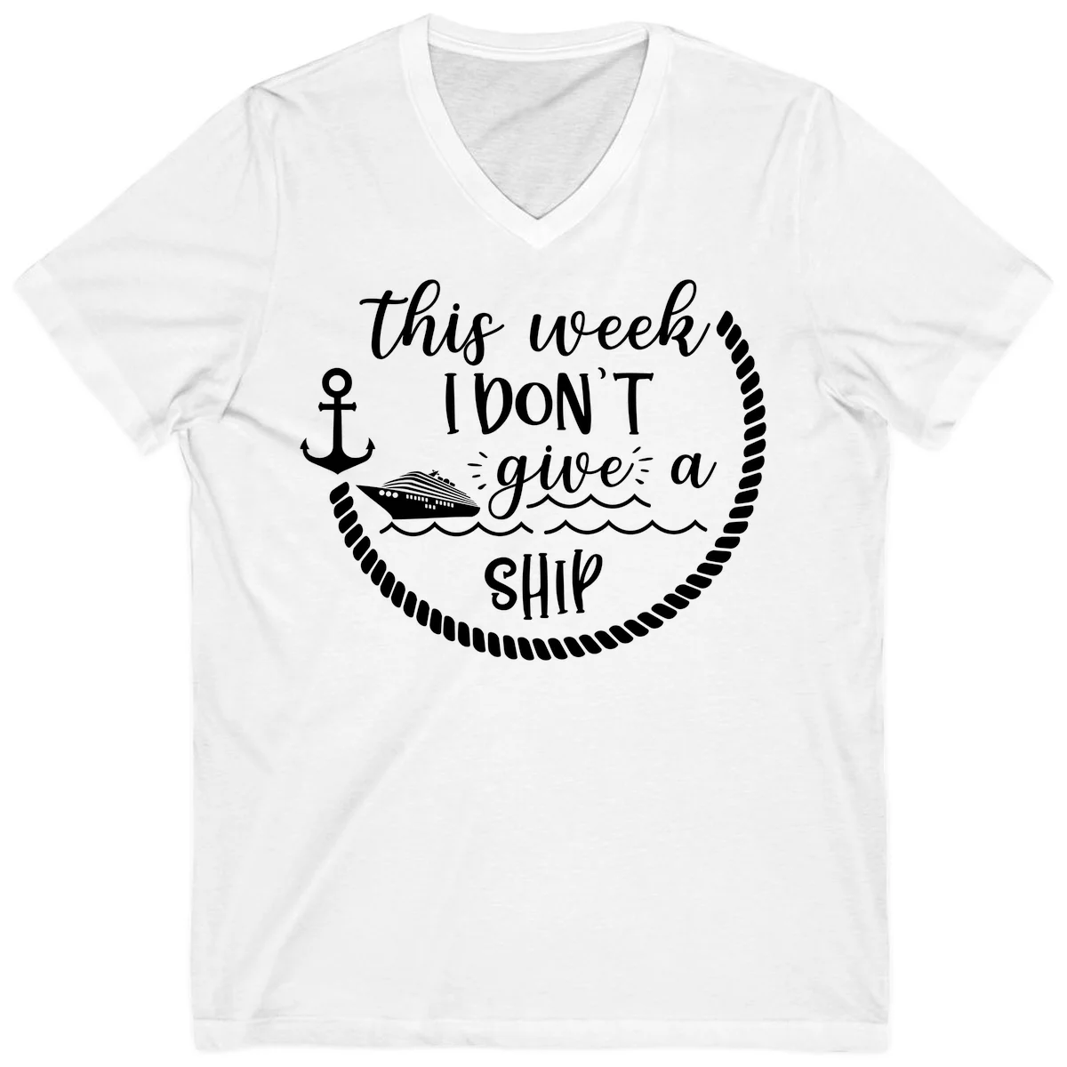 This Week I Don't Give A Ship V-Neck in White