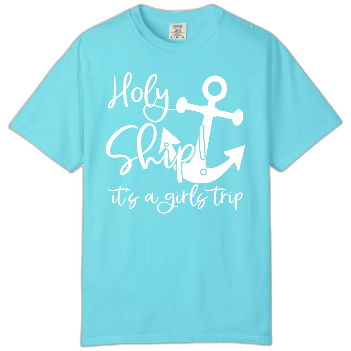 Holy Ship Girls Trip Anchor Comfort Color in Lagoon Blue