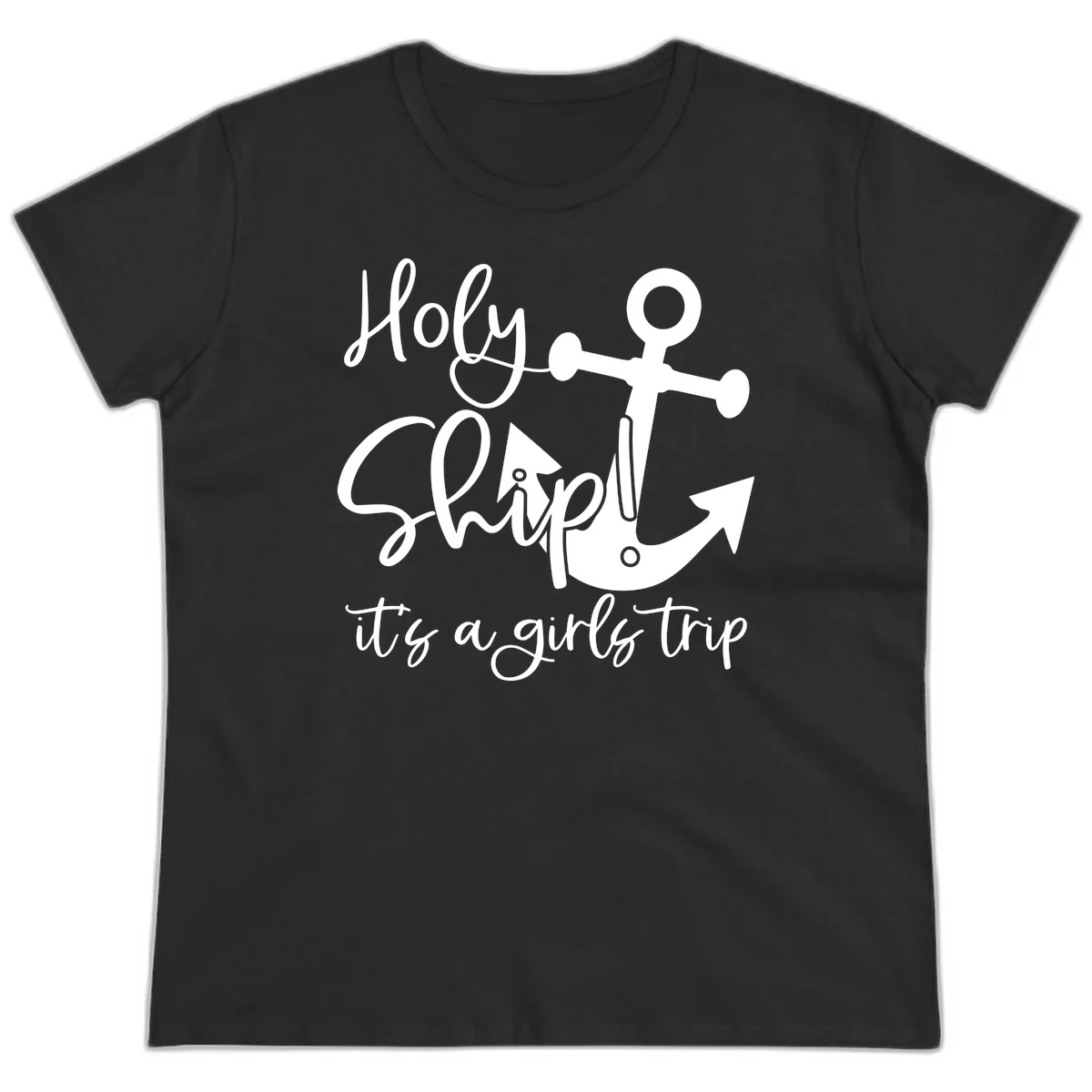 Holy Ship Girls Trip Anchor Ladies Tee in Black