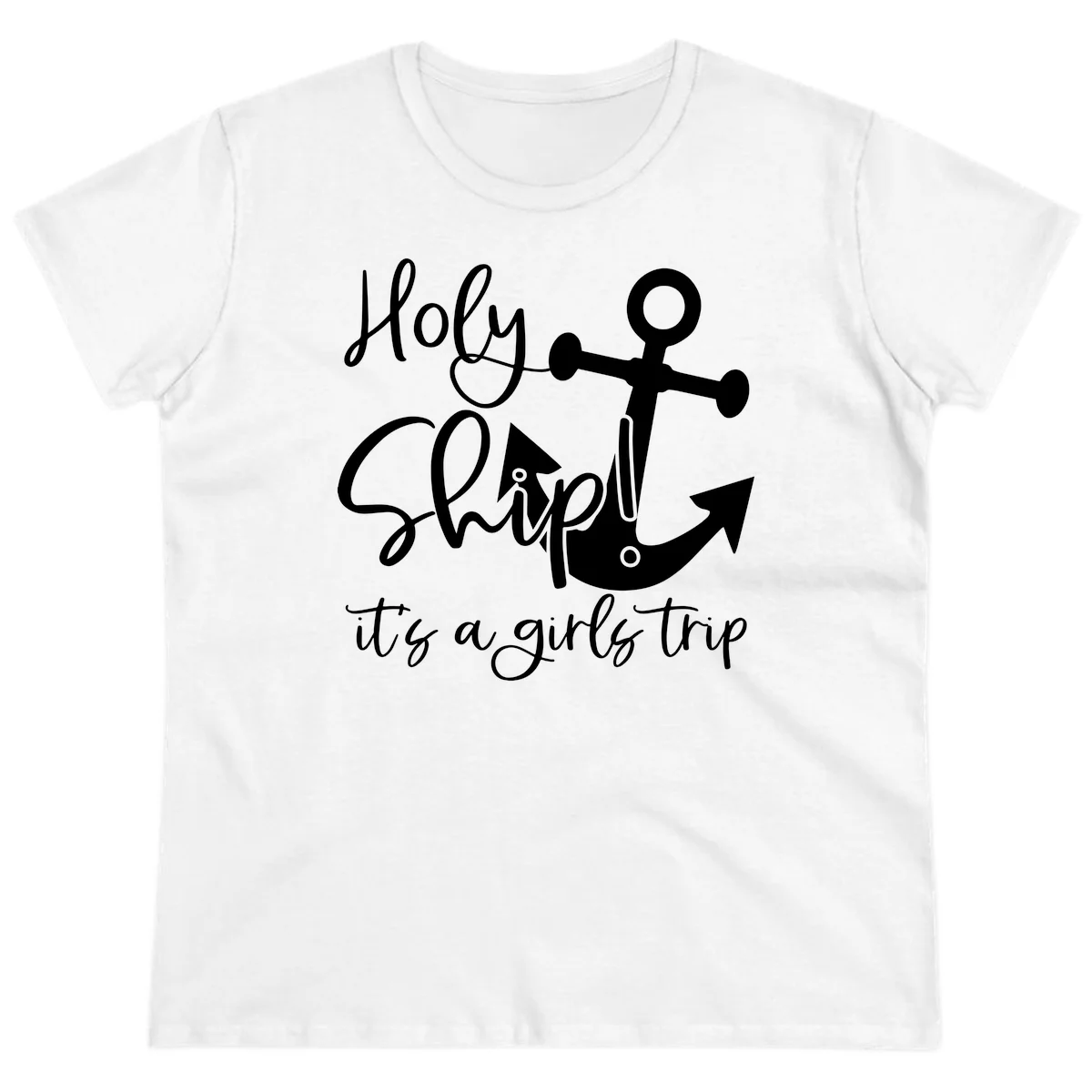 Holy Ship Girls Trip Anchor Ladies Tee in White