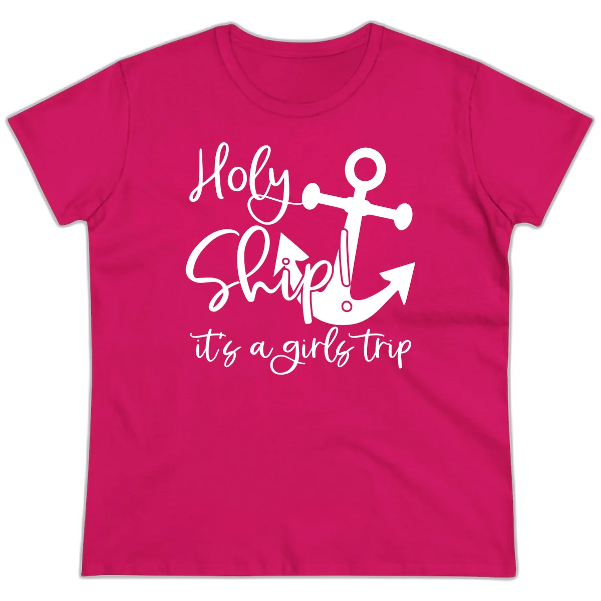 Holy Ship Girls Trip Anchor Ladies Tee in Heliconia