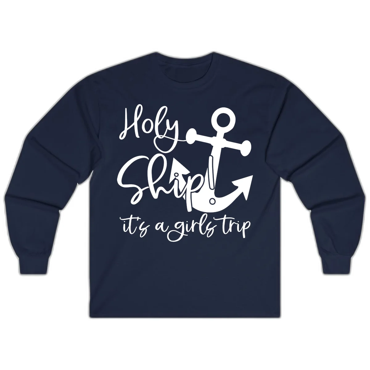 Holy Ship Girls Trip Anchor Long Sleeve in Navy