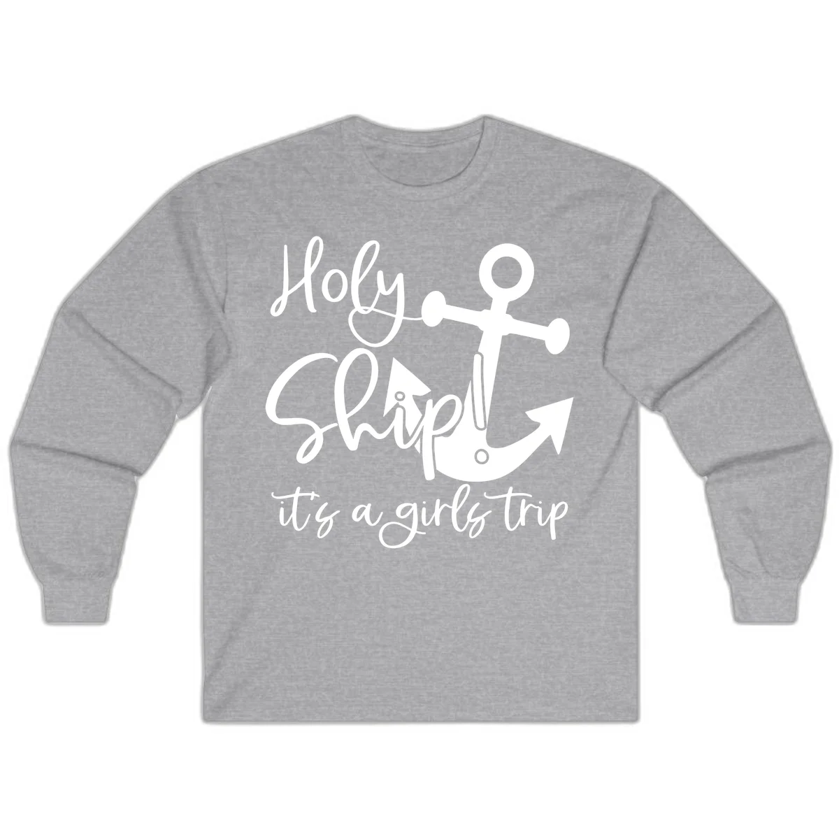 Holy Ship Girls Trip Anchor Long Sleeve in Sport Grey