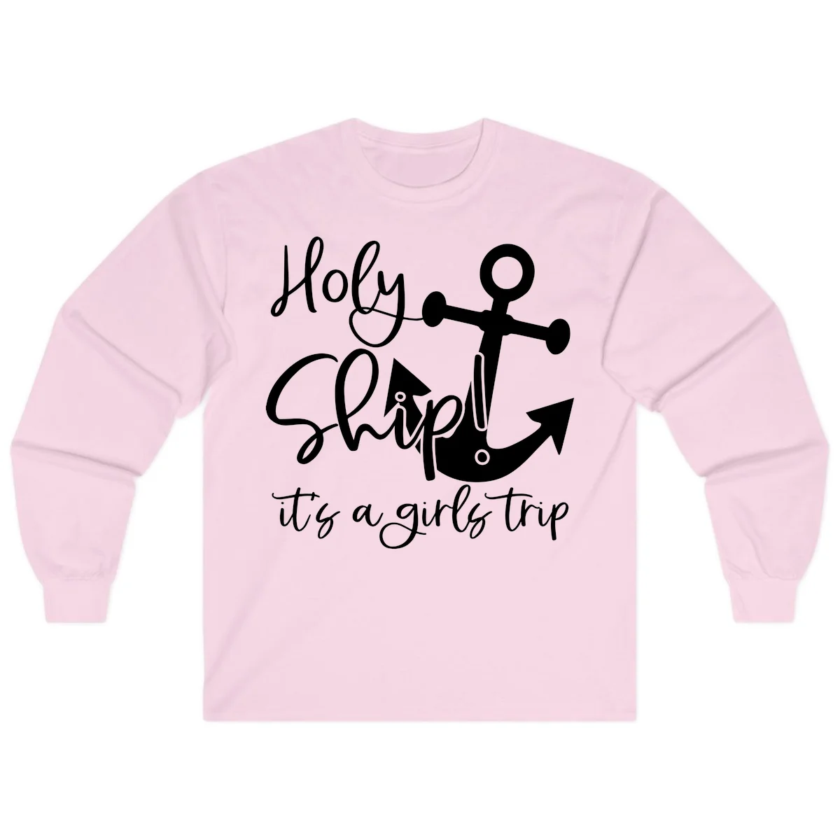 Holy Ship Girls Trip Anchor Long Sleeve in Light Pink