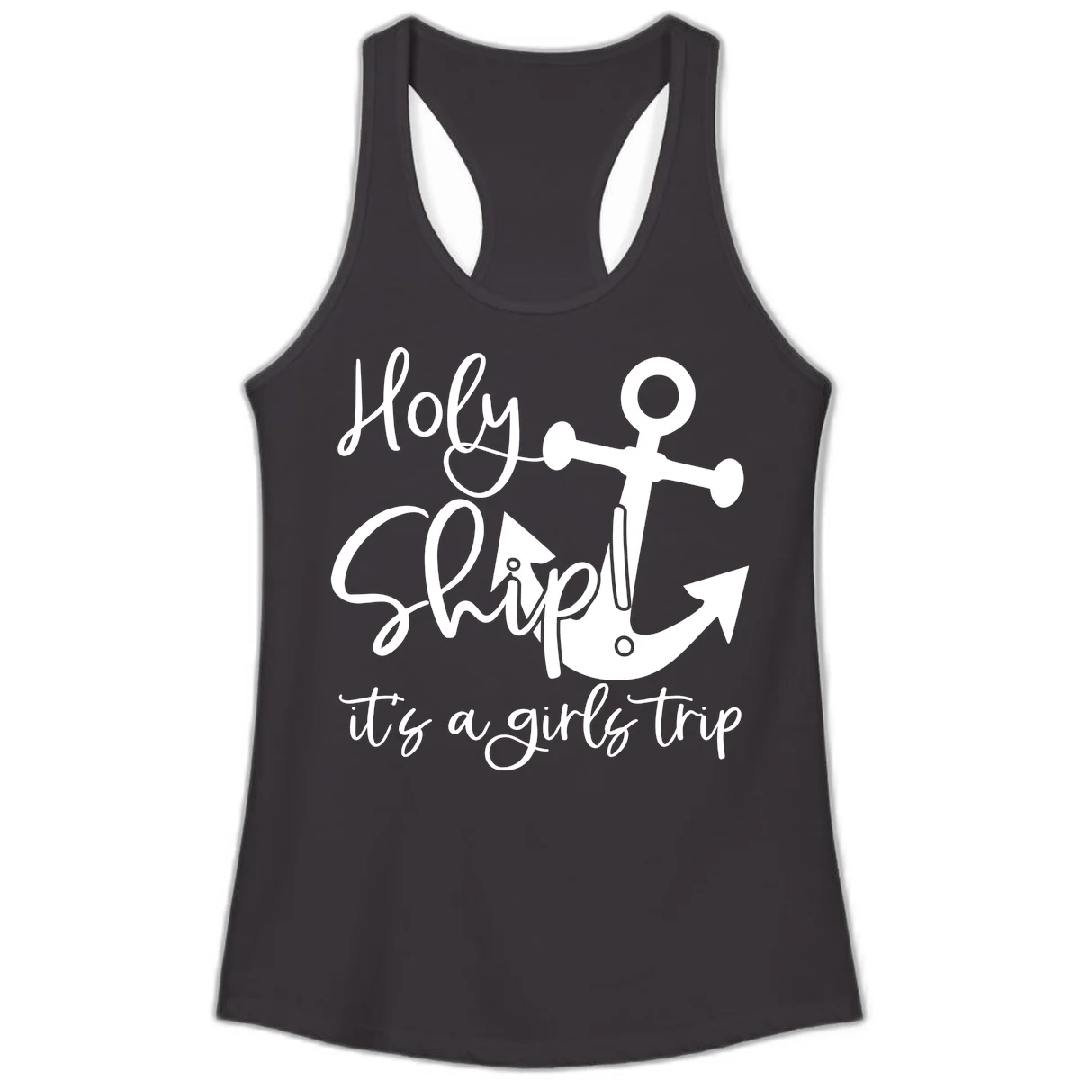 Holy Ship Girls Trip Anchor Ladies Tank in Black