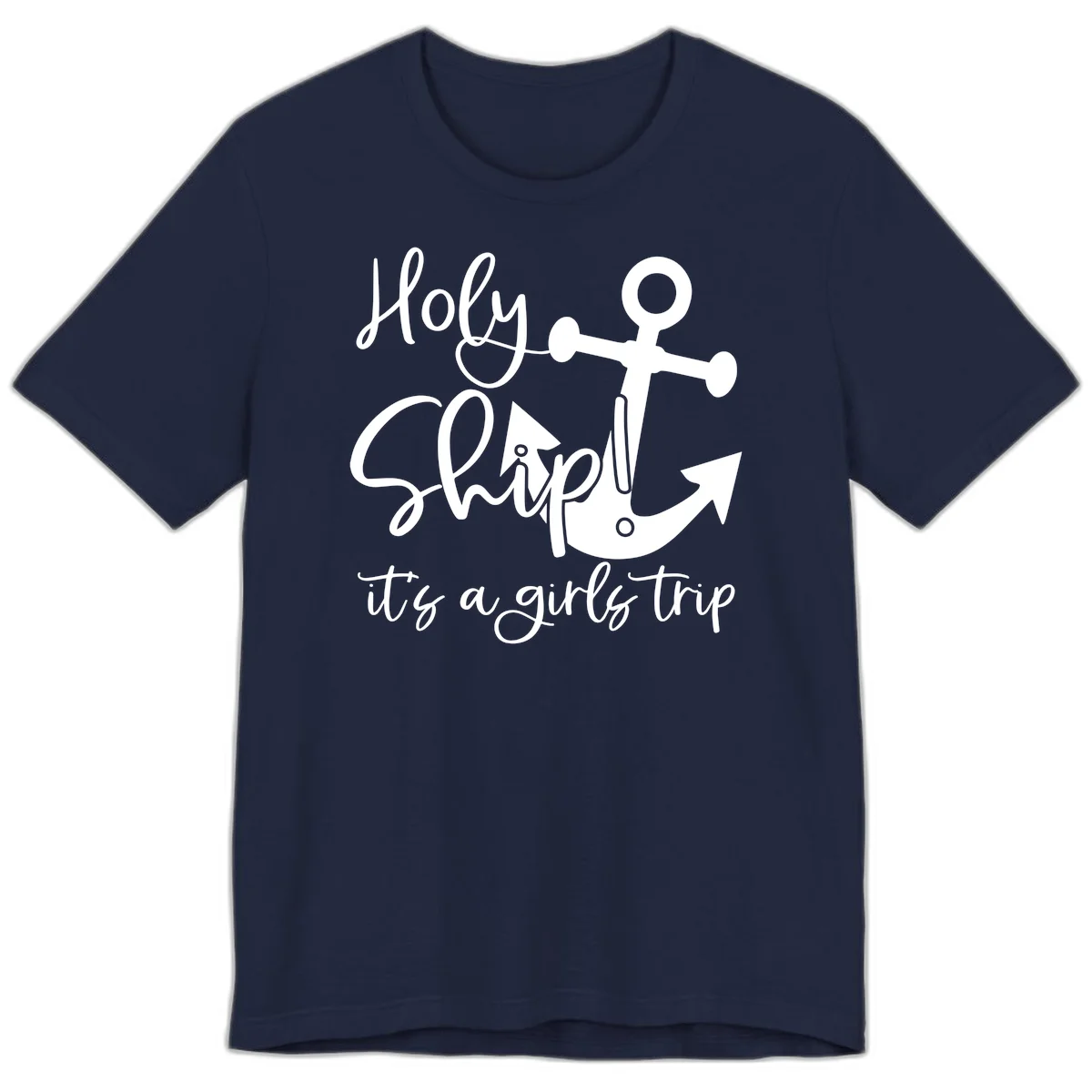 Holy Ship Girls Trip Anchor Premium T-Shirt in Navy