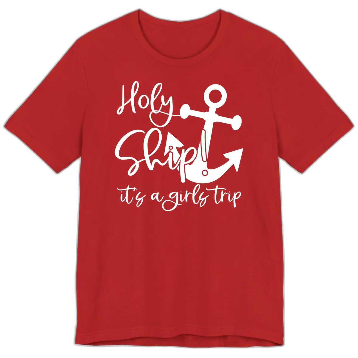 Holy Ship Girls Trip Anchor Premium T-Shirt in Red