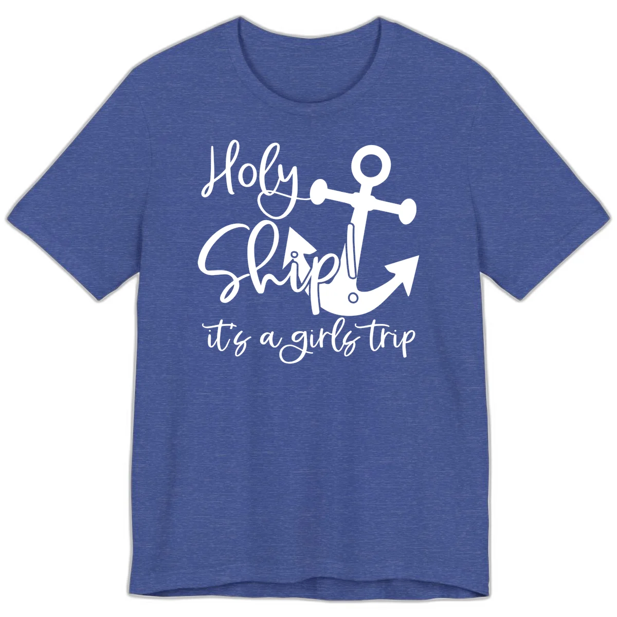 Holy Ship Girls Trip Anchor Premium T-Shirt in Heather True Royal