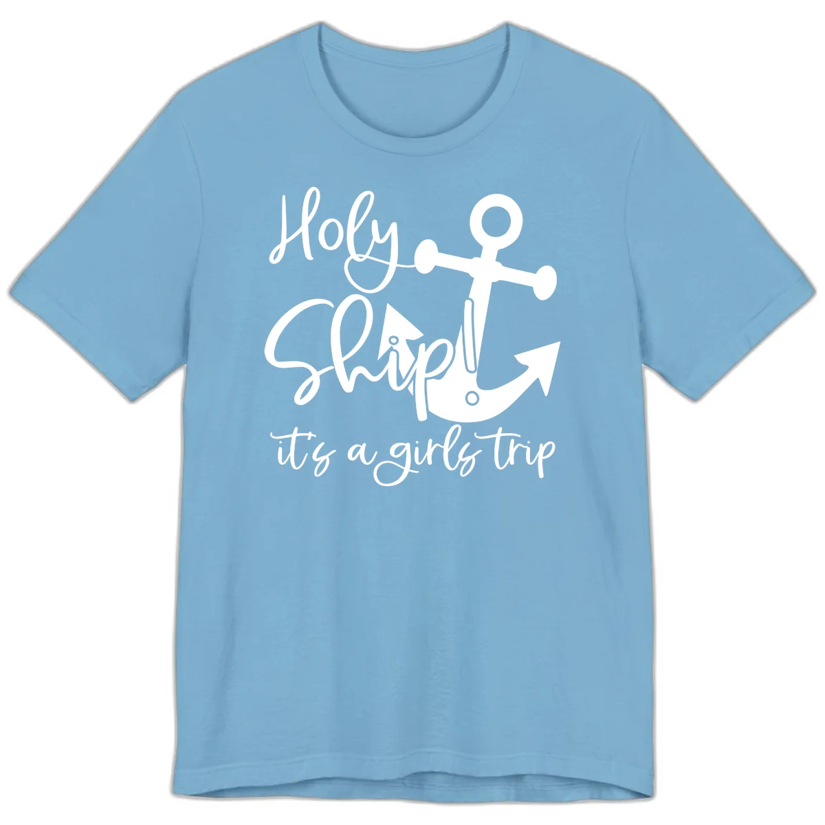 Holy Ship Girls Trip Anchor Premium T-Shirt in Ocean Blue
